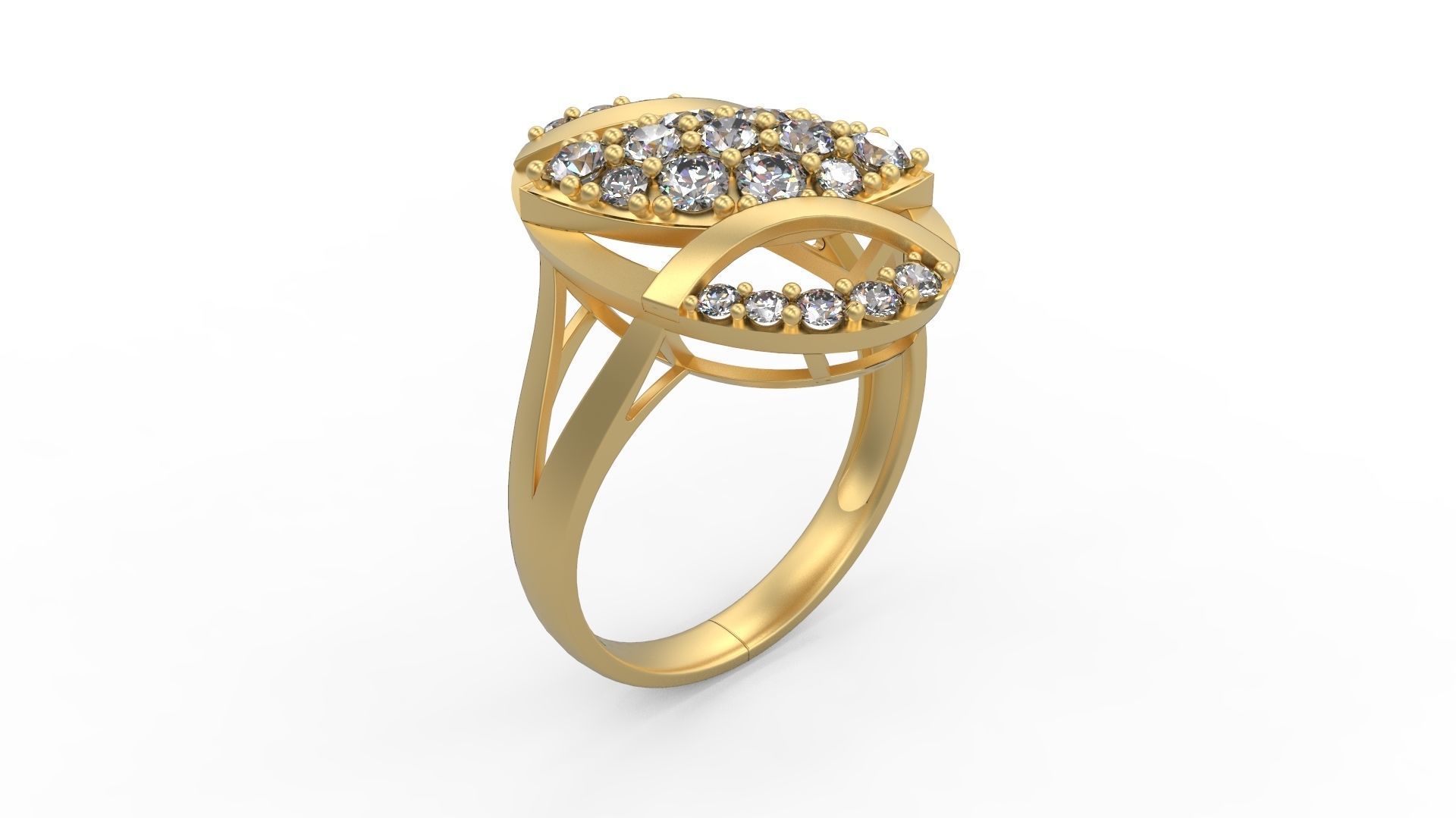 Woman Solitaire Ring 547 3D print model_1