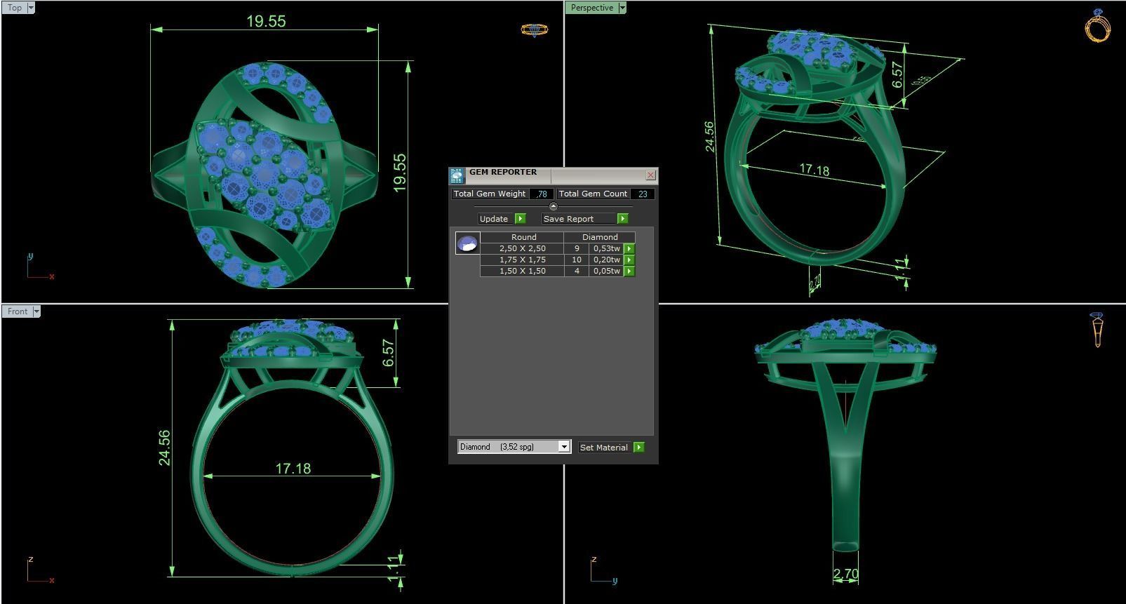 Woman Solitaire Ring 547 3D print model_6