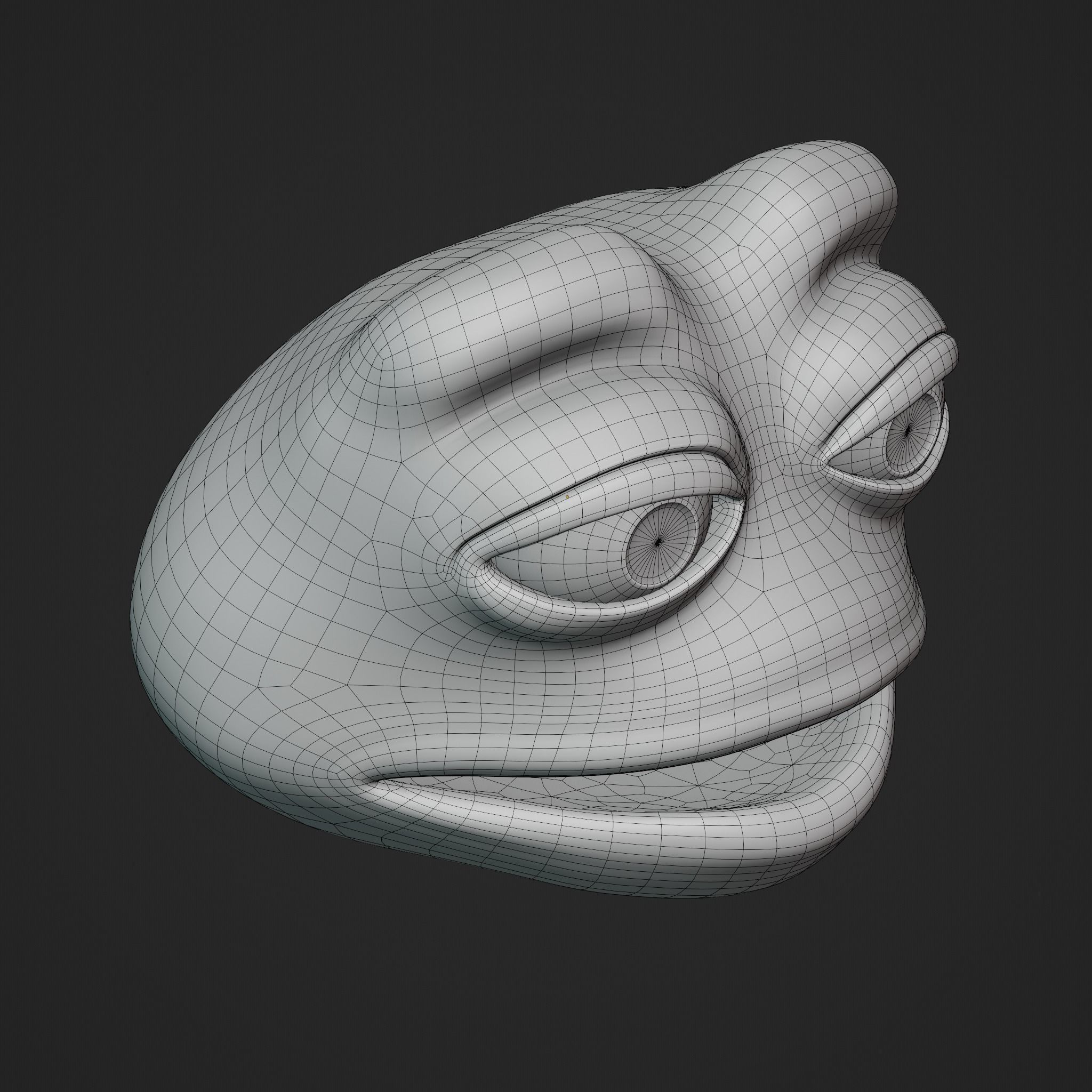 Pepe the Frog - Shocked Pepe Expression V2 Head Model Low-poly 3D model_27