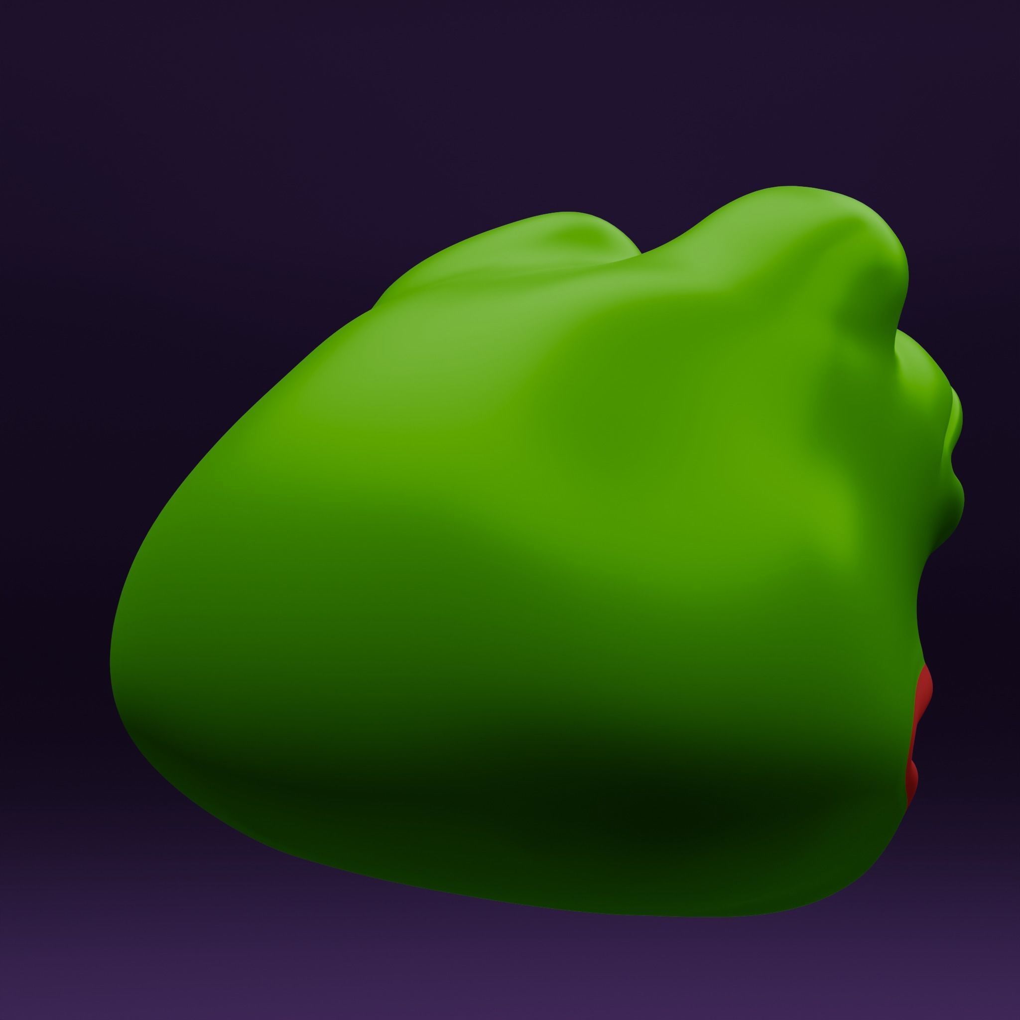 Pepe the Frog - Shocked Pepe Expression V2 Head Model Low-poly 3D model_5