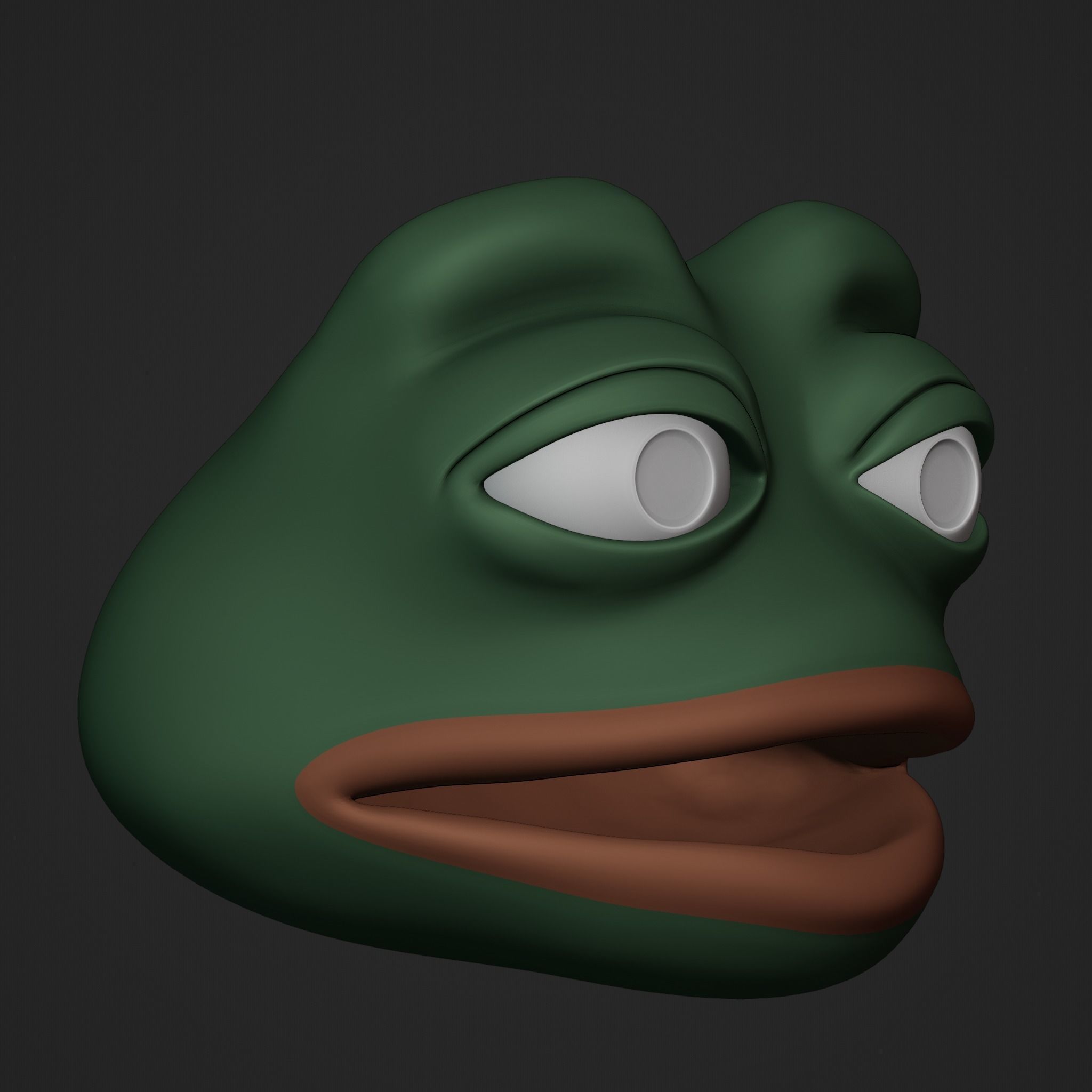 Pepe the Frog - Shocked Pepe Expression V2 Head Model Low-poly 3D model_22