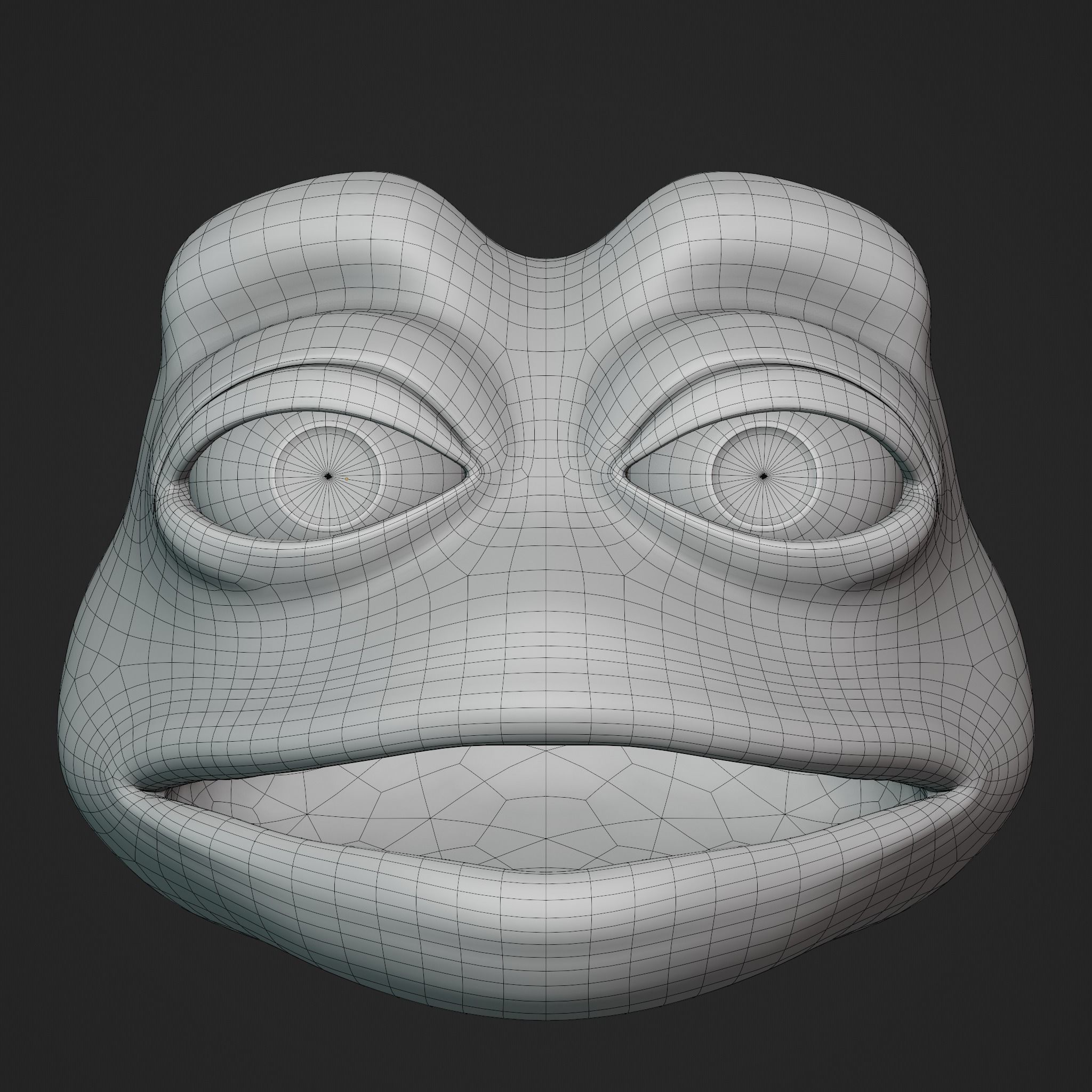 Pepe the Frog - Shocked Pepe Expression V2 Head Model Low-poly 3D model_25