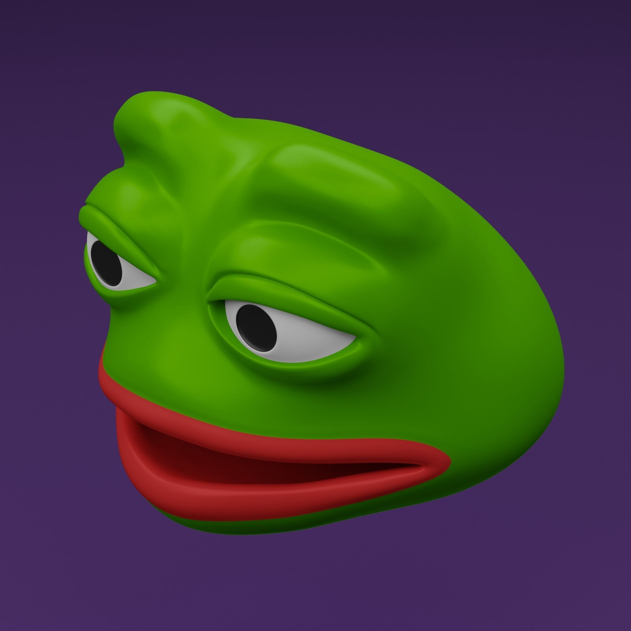 Pepe the Frog - Shocked Pepe Expression V2 Head Model Low-poly 3D model_10