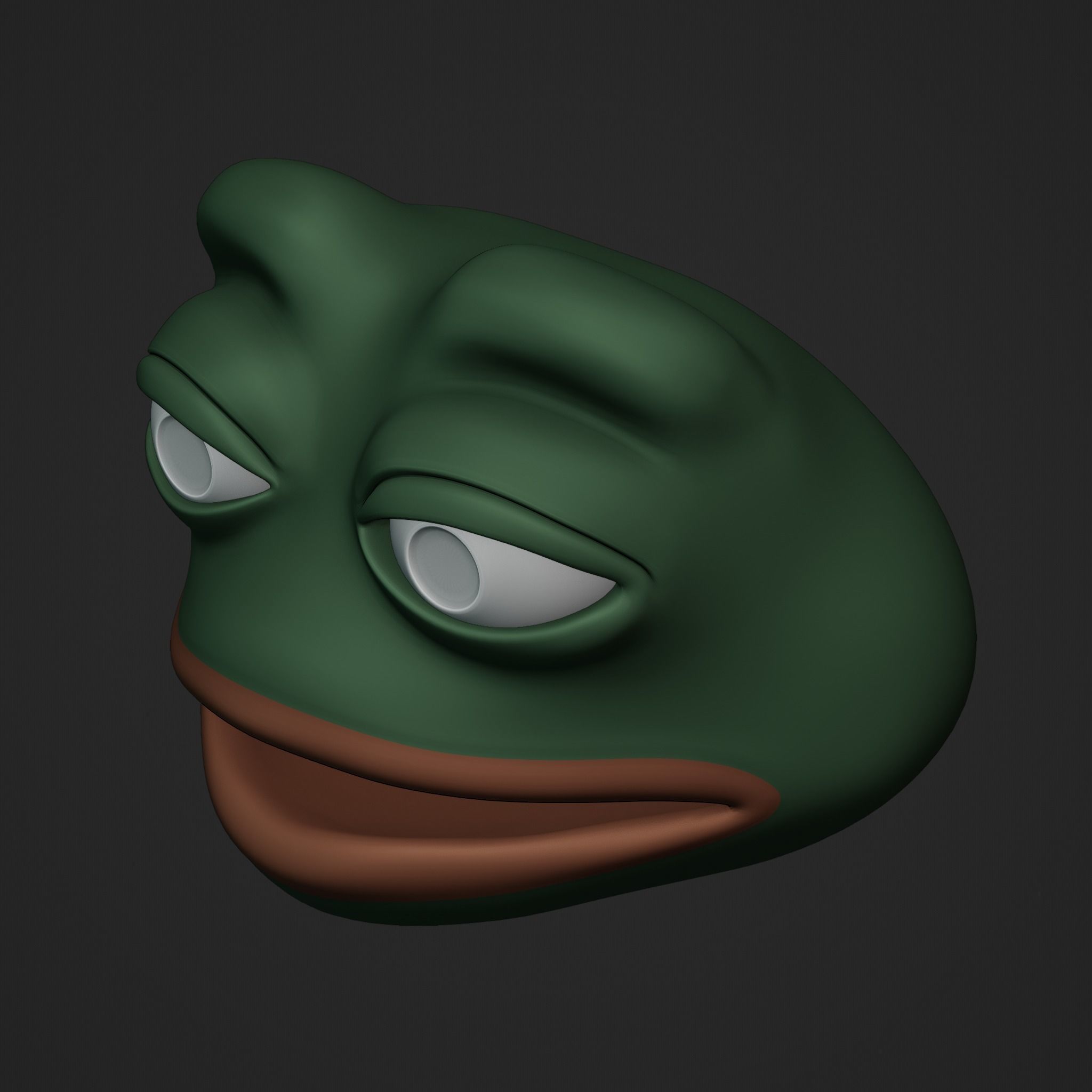 Pepe the Frog - Shocked Pepe Expression V2 Head Model Low-poly 3D model_19