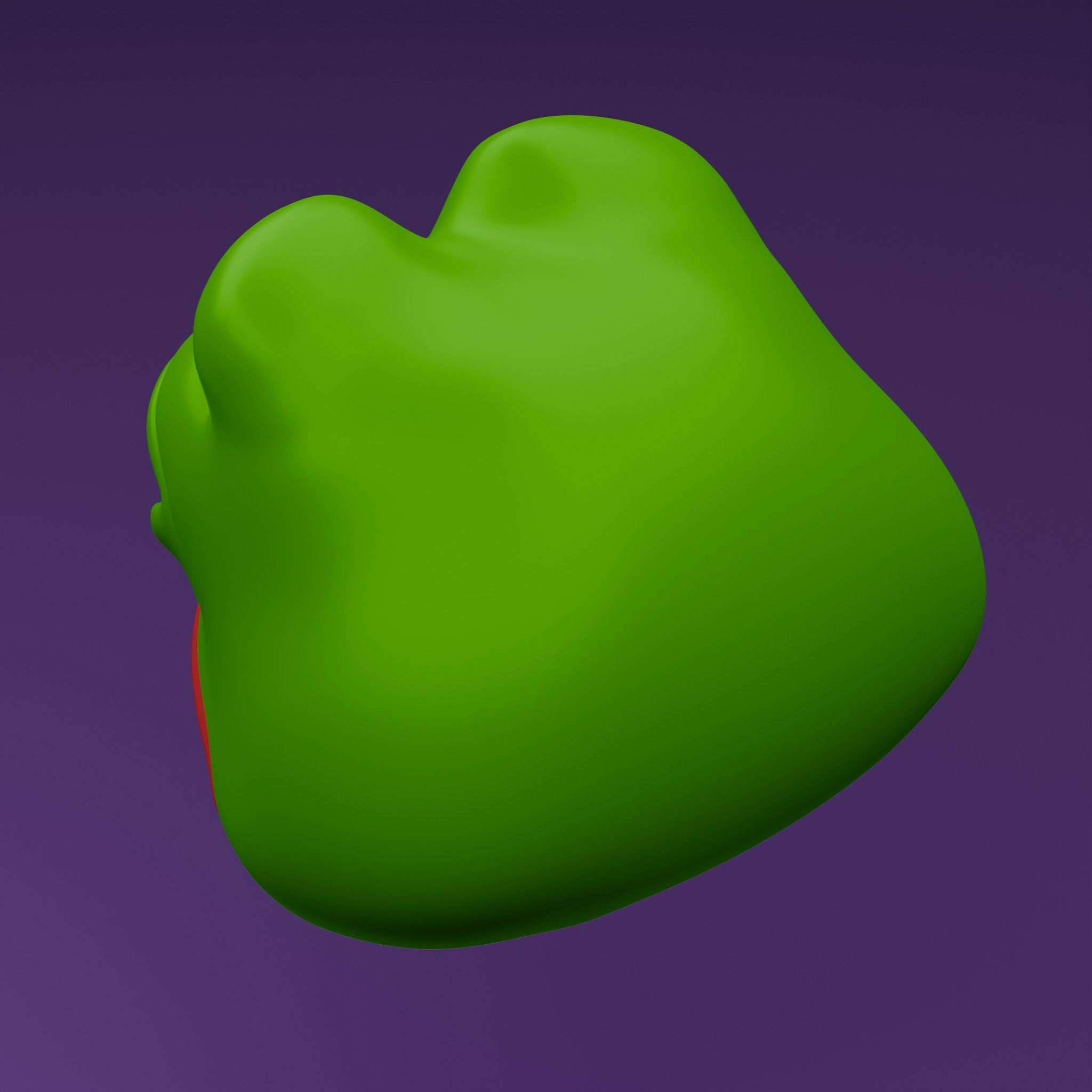 Pepe the Frog - Shocked Pepe Expression V2 Head Model Low-poly 3D model_12