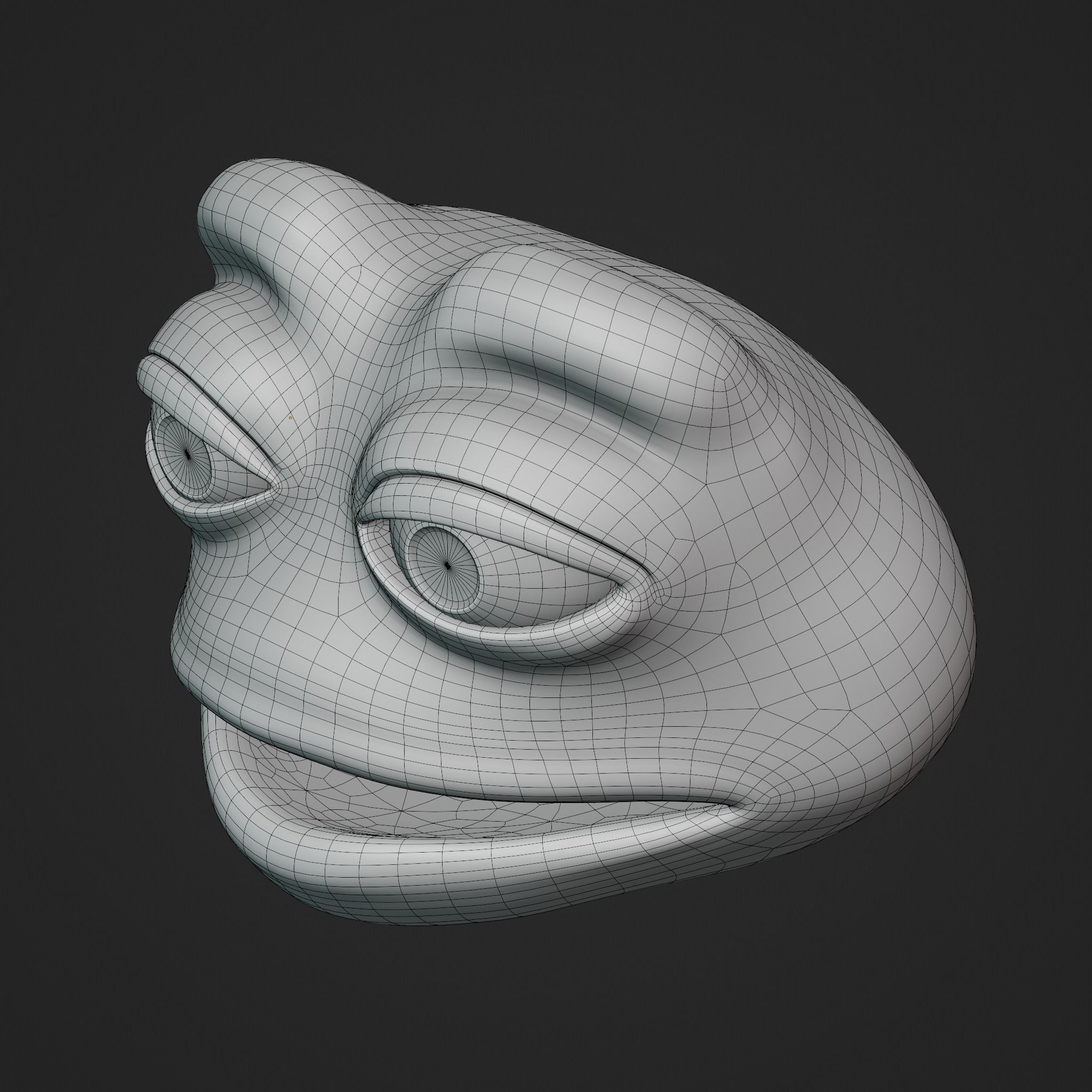 Pepe the Frog - Shocked Pepe Expression V2 Head Model Low-poly 3D model_26