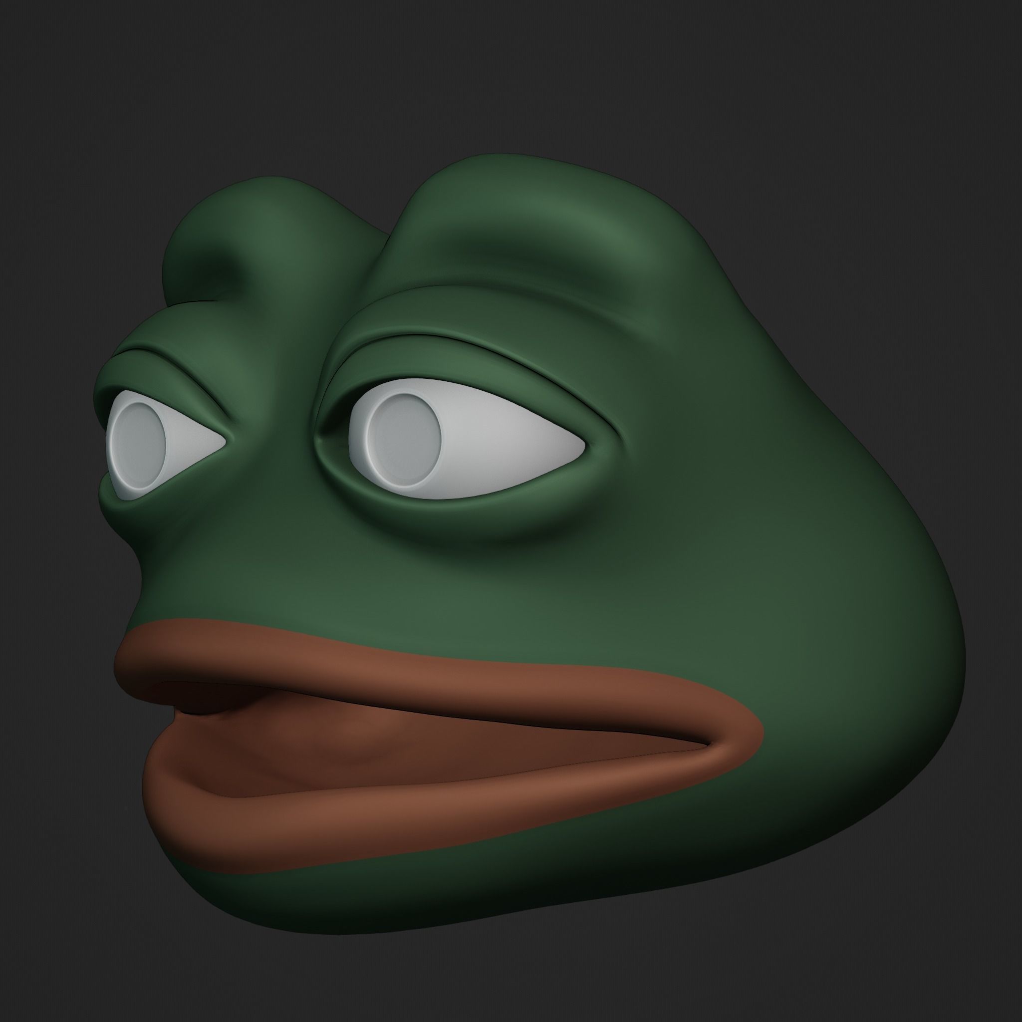 Pepe the Frog - Shocked Pepe Expression V2 Head Model Low-poly 3D model_21