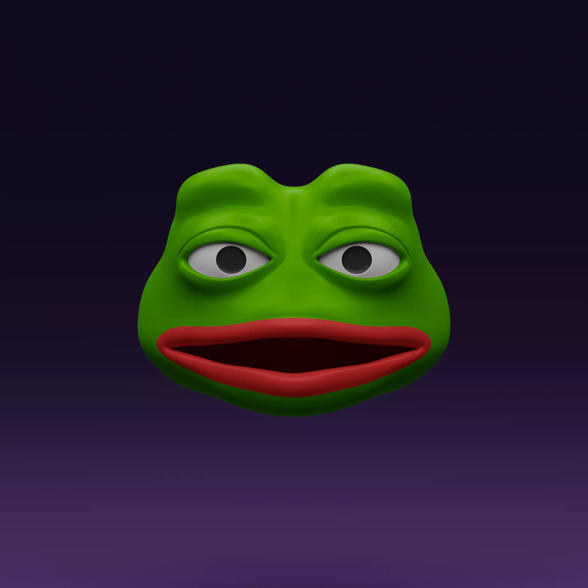 Pepe the Frog - Shocked Pepe Expression V2 Head Model Low-poly 3D model_0