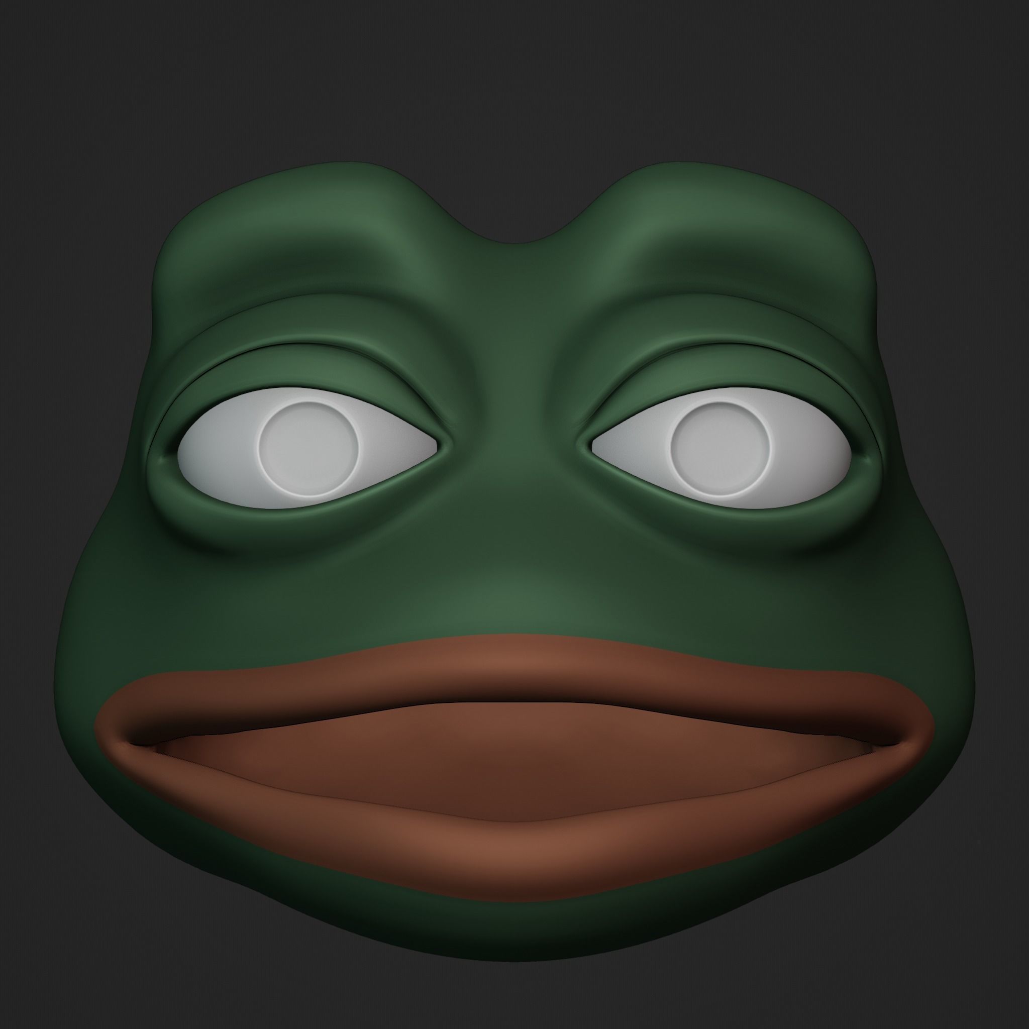 Pepe the Frog - Shocked Pepe Expression V2 Head Model Low-poly 3D model_17