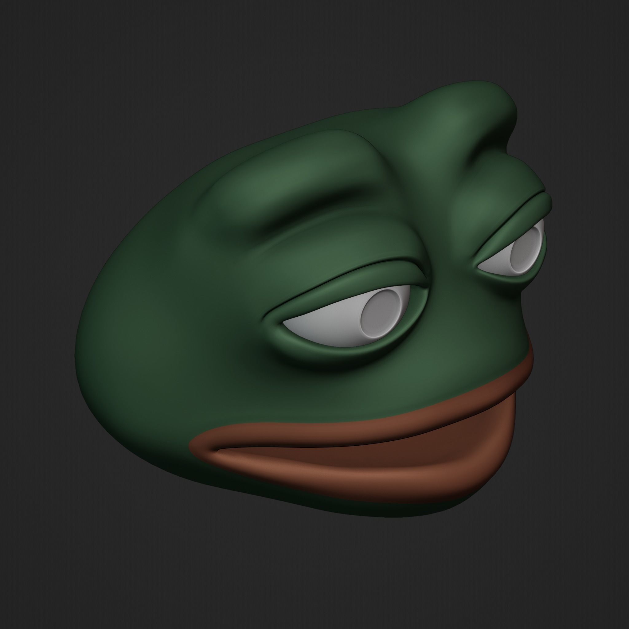 Pepe the Frog - Shocked Pepe Expression V2 Head Model Low-poly 3D model_18