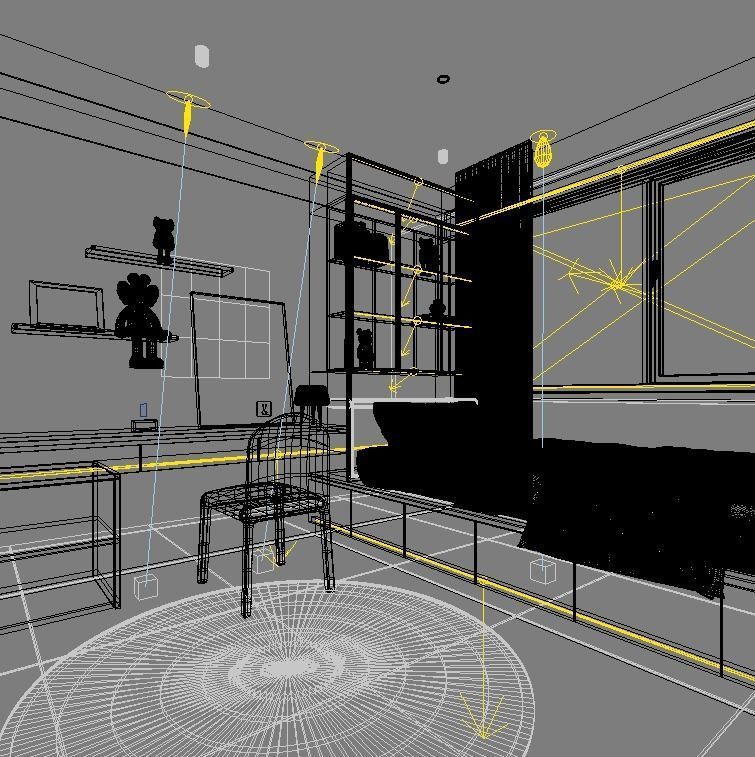 kids bedroom 3D model_1