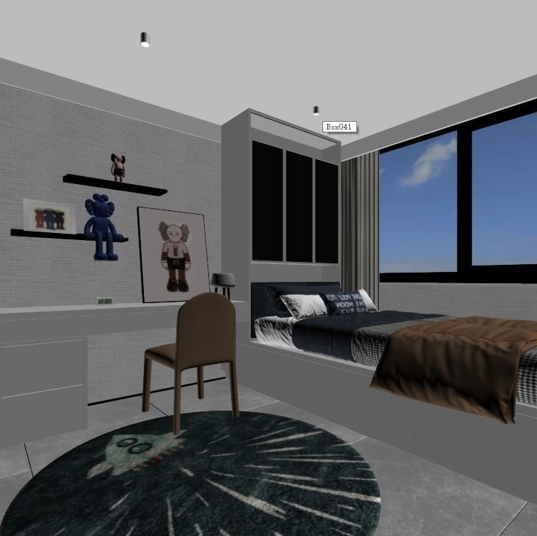 kids bedroom 3D model_2