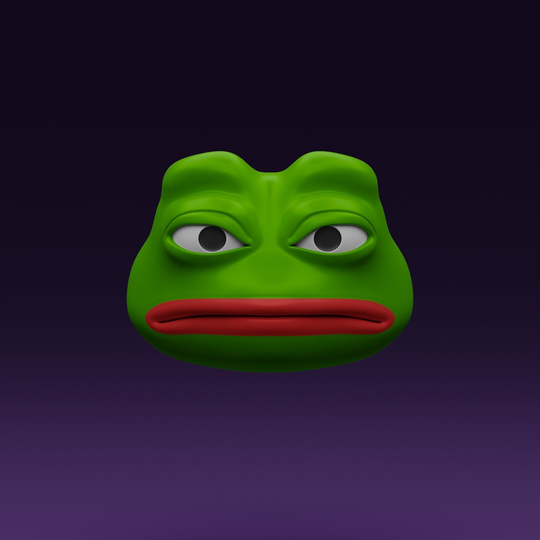 3D model Pepe the Frog - Angry Pepe Expression Head Model VR / AR / low ...