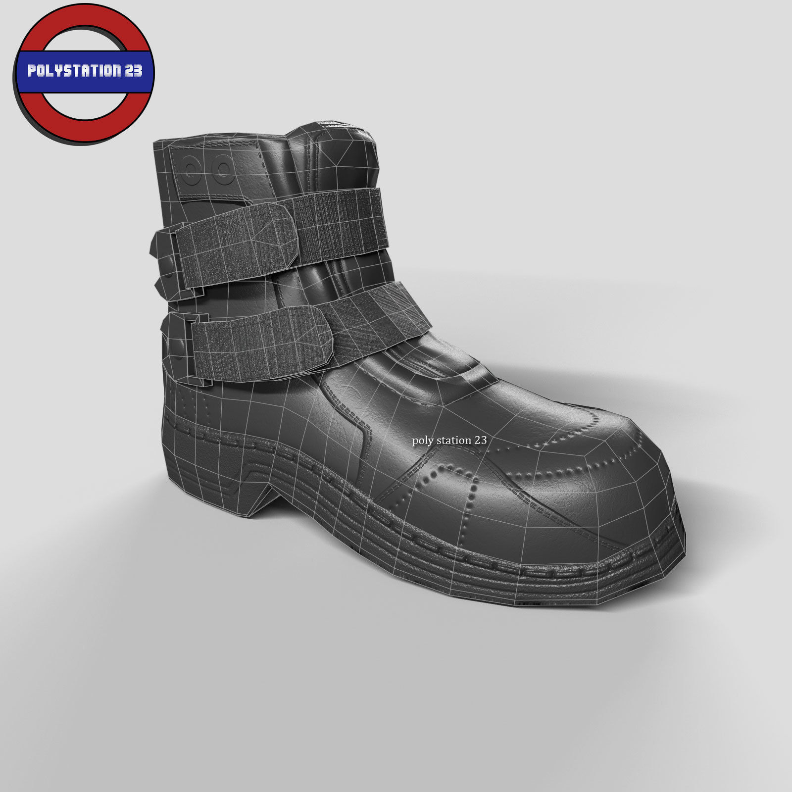 sci fi shoes v2 game ready Low-poly 3D model_9