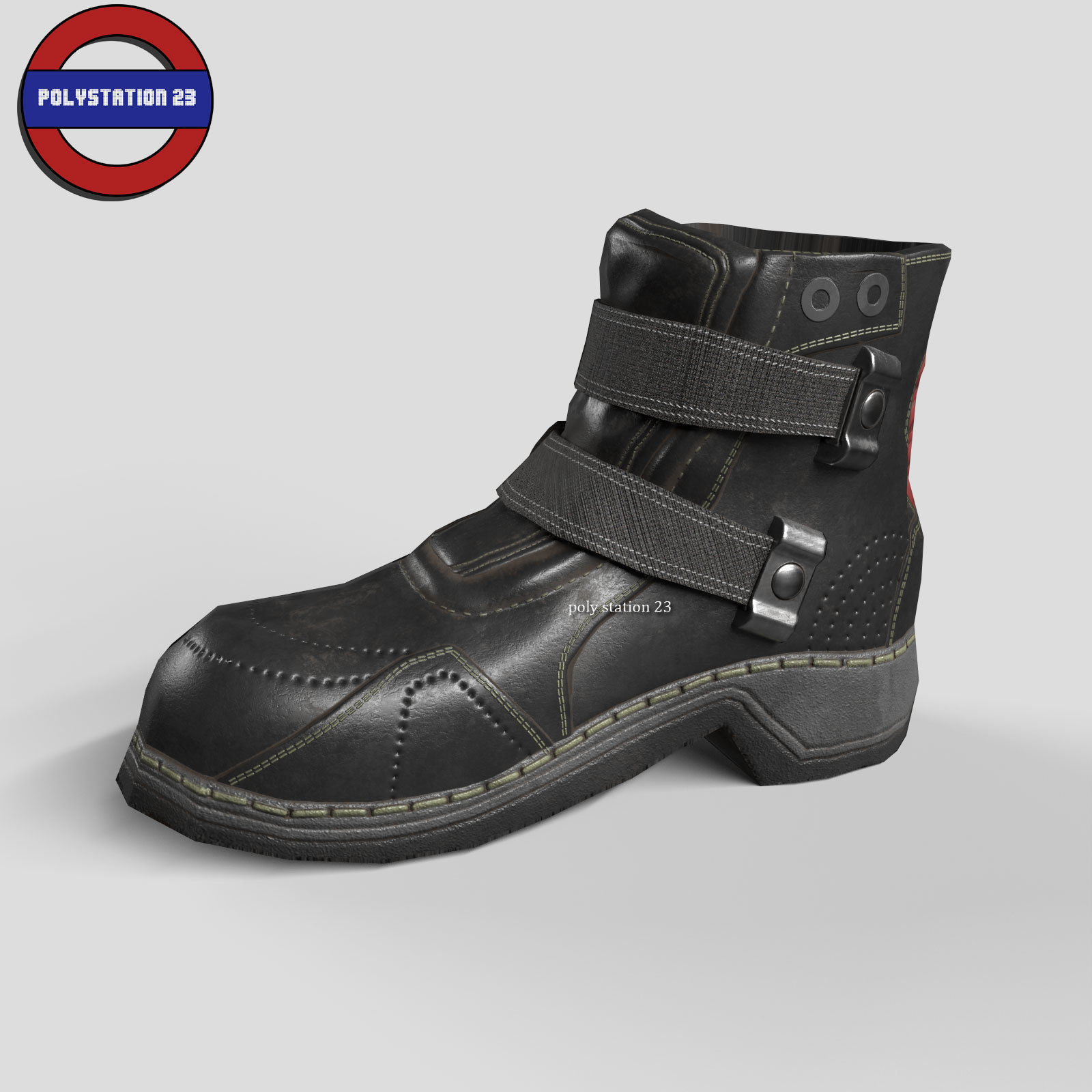 sci fi shoes v2 game ready Low-poly 3D model_5