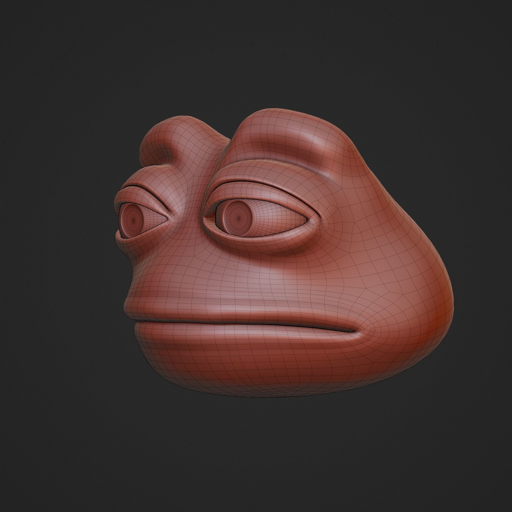 Pepe the Frog - Pepe Head Base Model Low-poly 3D model_18