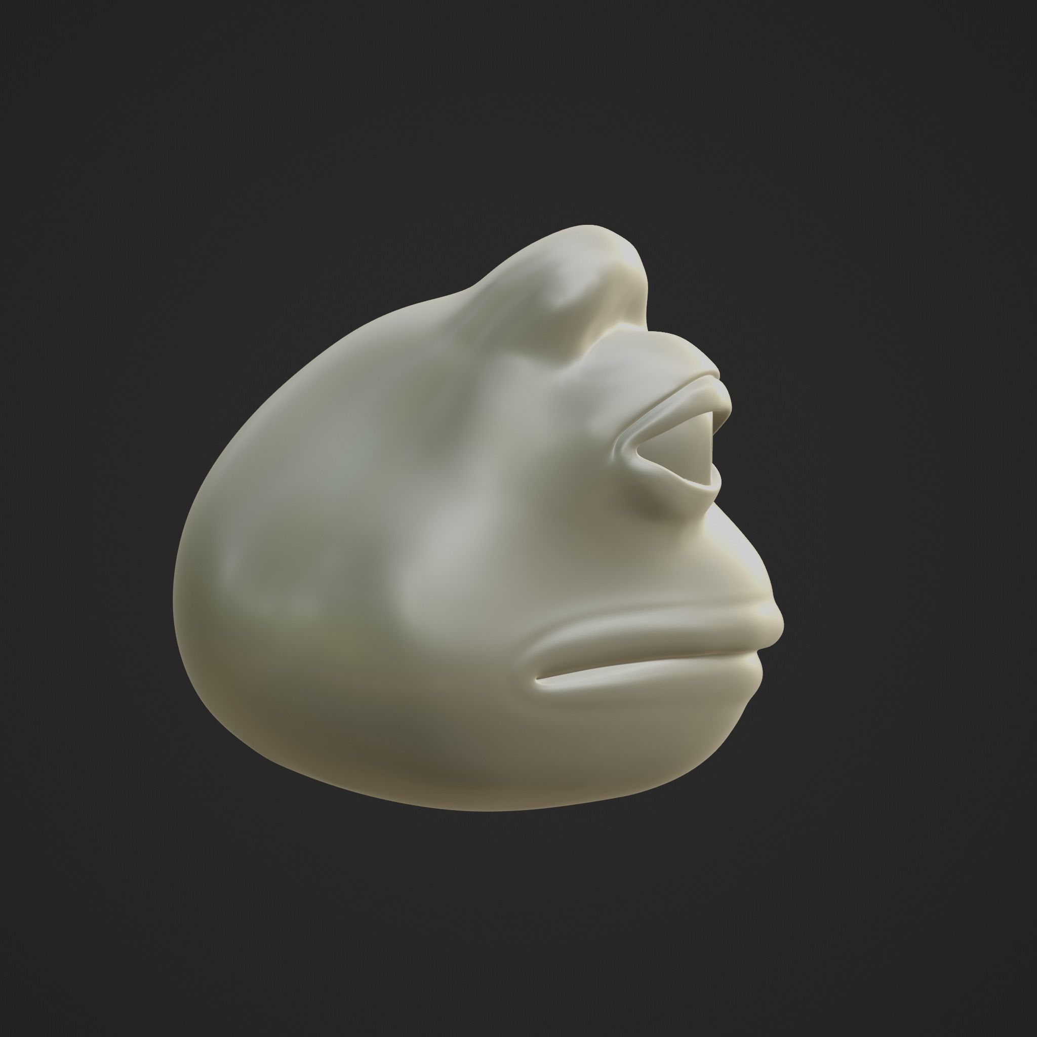 Pepe the Frog - Pepe Head Base Model Low-poly 3D model_13