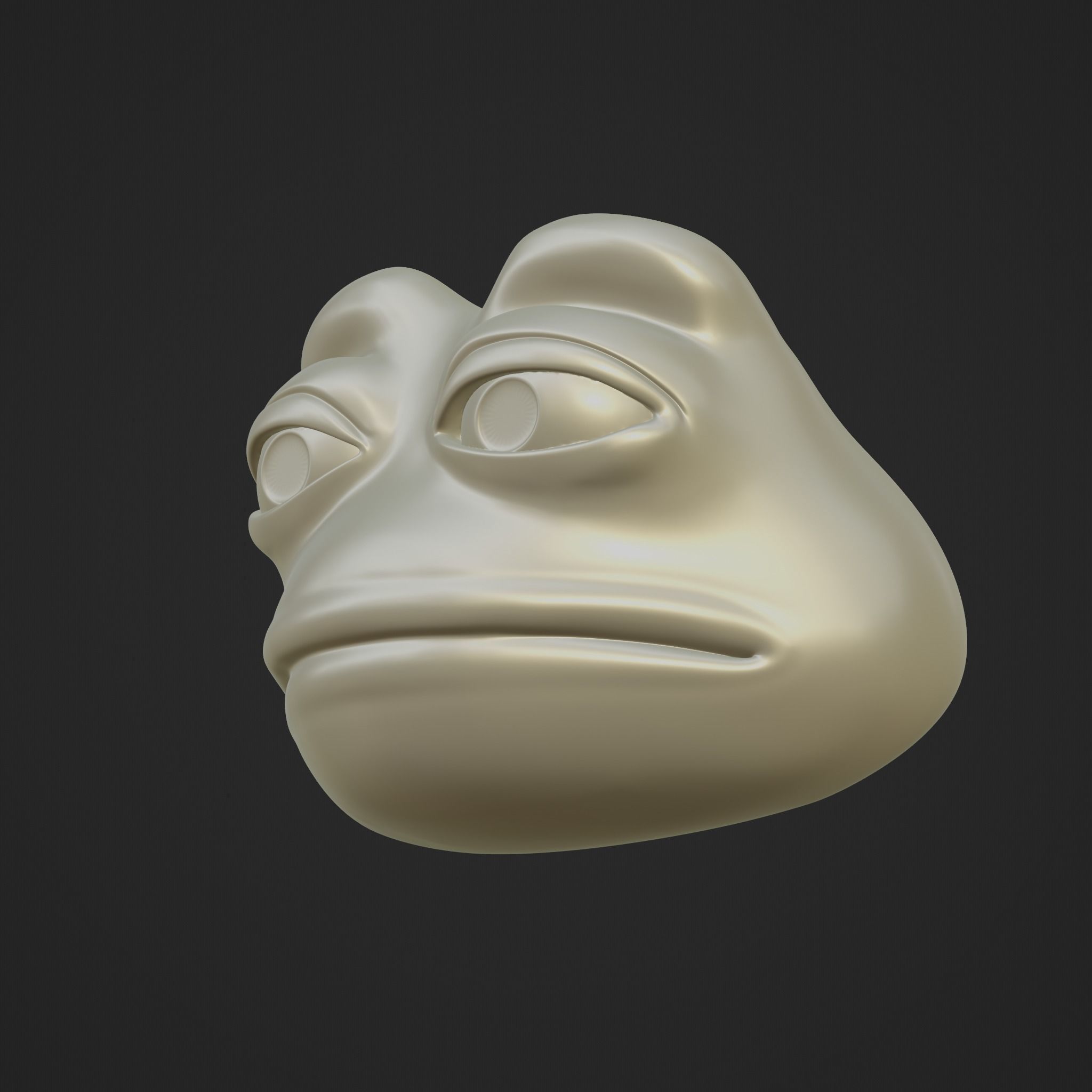Pepe the Frog - Pepe Head Base Model Low-poly 3D model_6