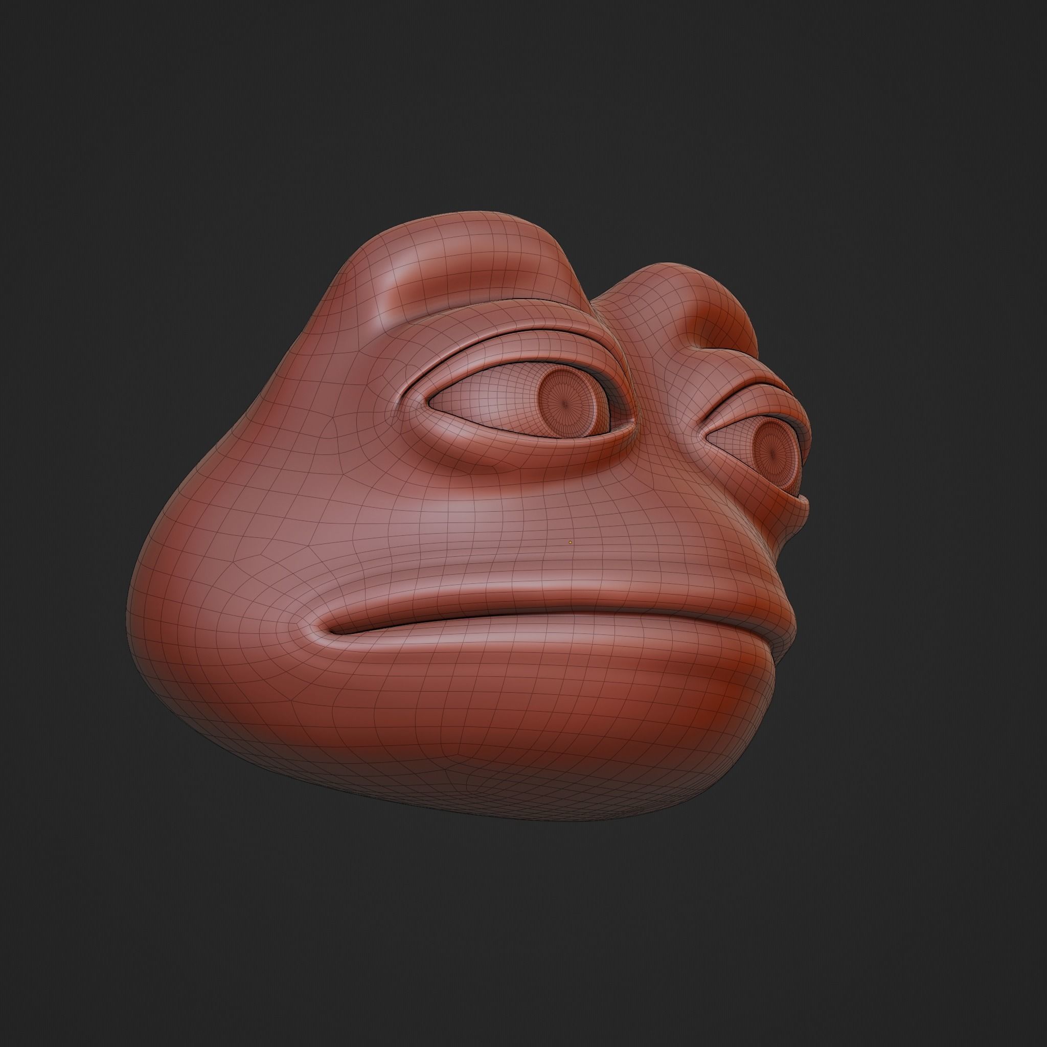 Pepe the Frog - Pepe Head Base Model Low-poly 3D model_27
