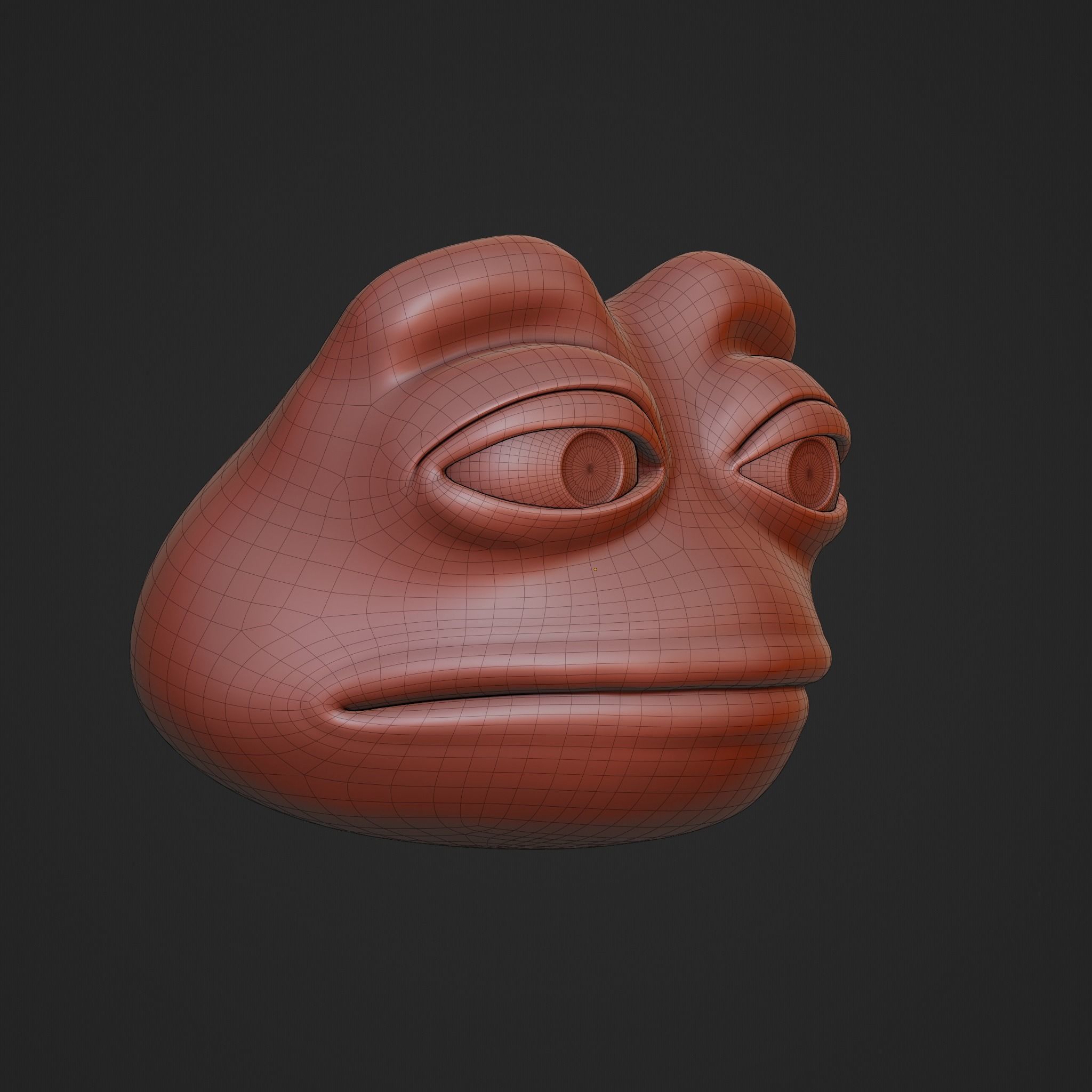 Pepe the Frog - Pepe Head Base Model Low-poly 3D model_19