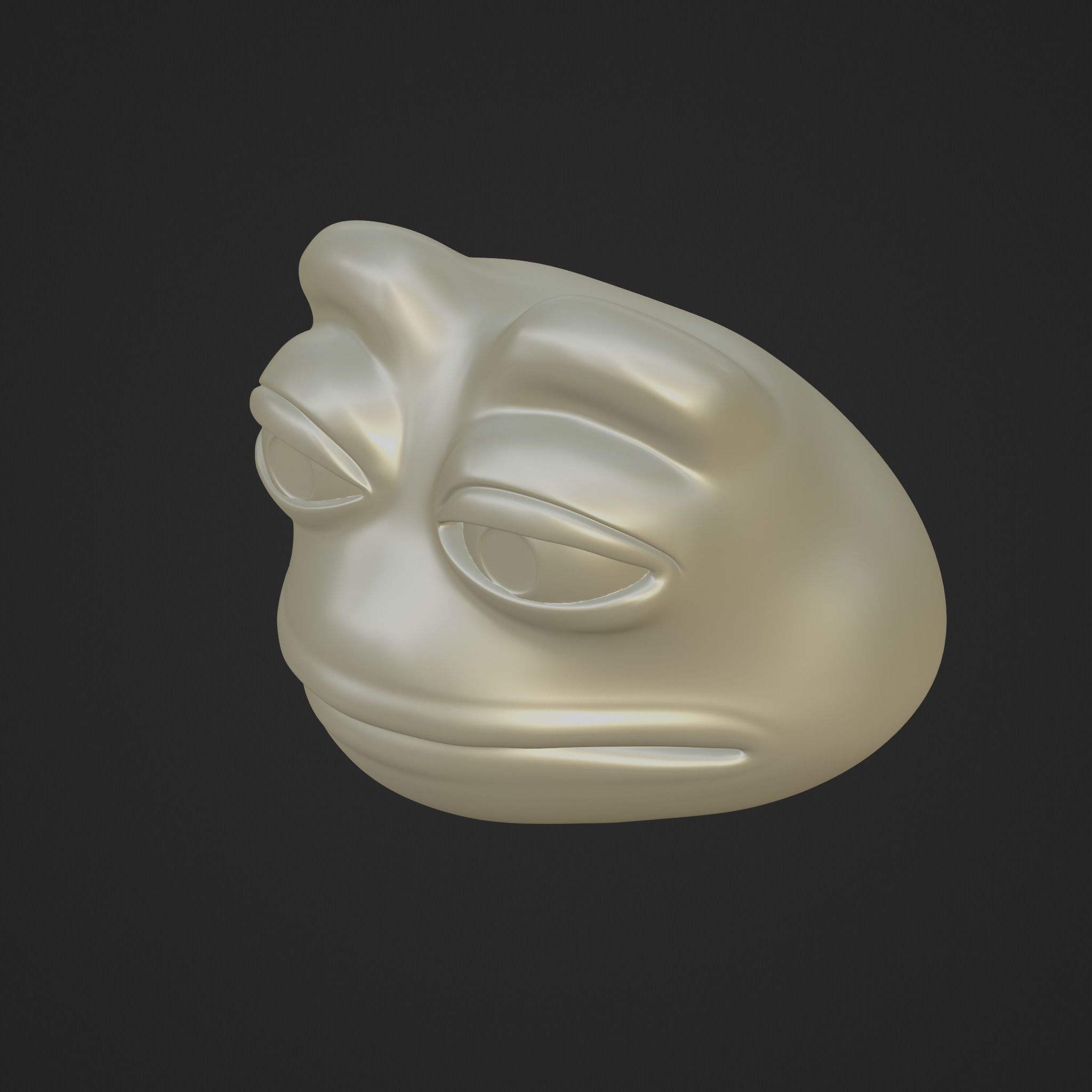Pepe the Frog - Pepe Head Base Model Low-poly 3D model_10