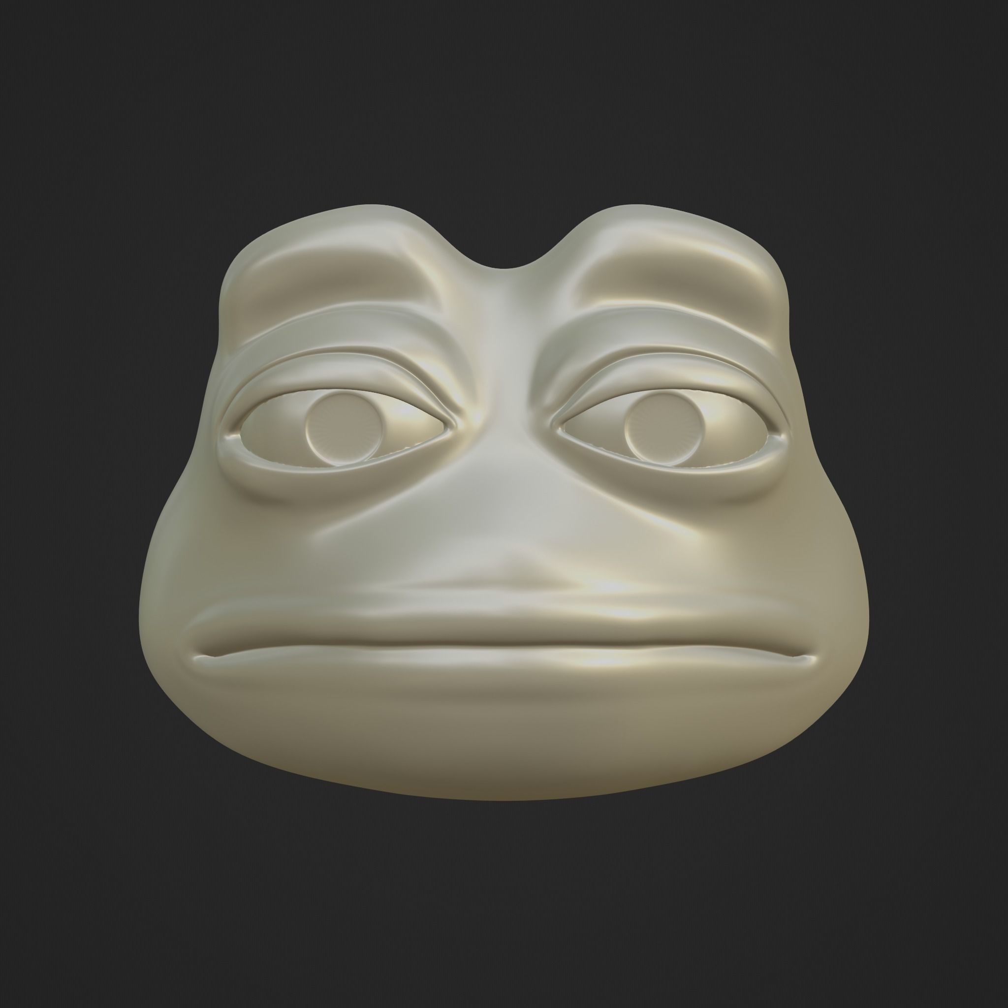 Pepe the Frog - Pepe Head Base Model Low-poly 3D model_2