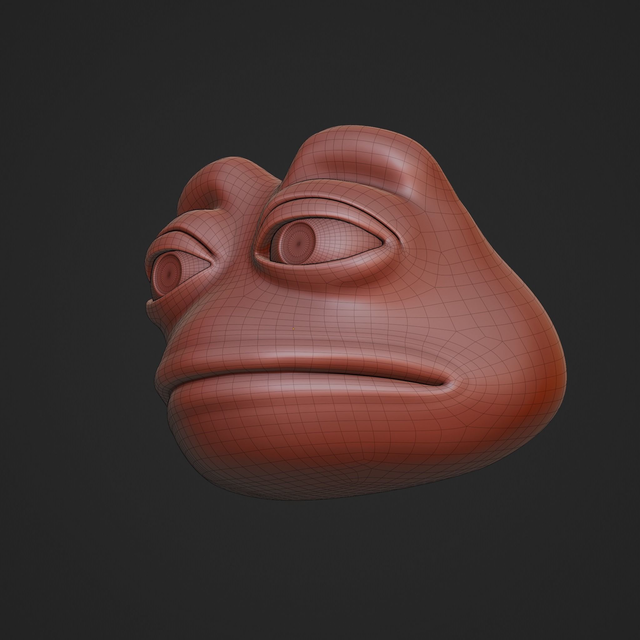 Pepe the Frog - Pepe Head Base Model Low-poly 3D model_26