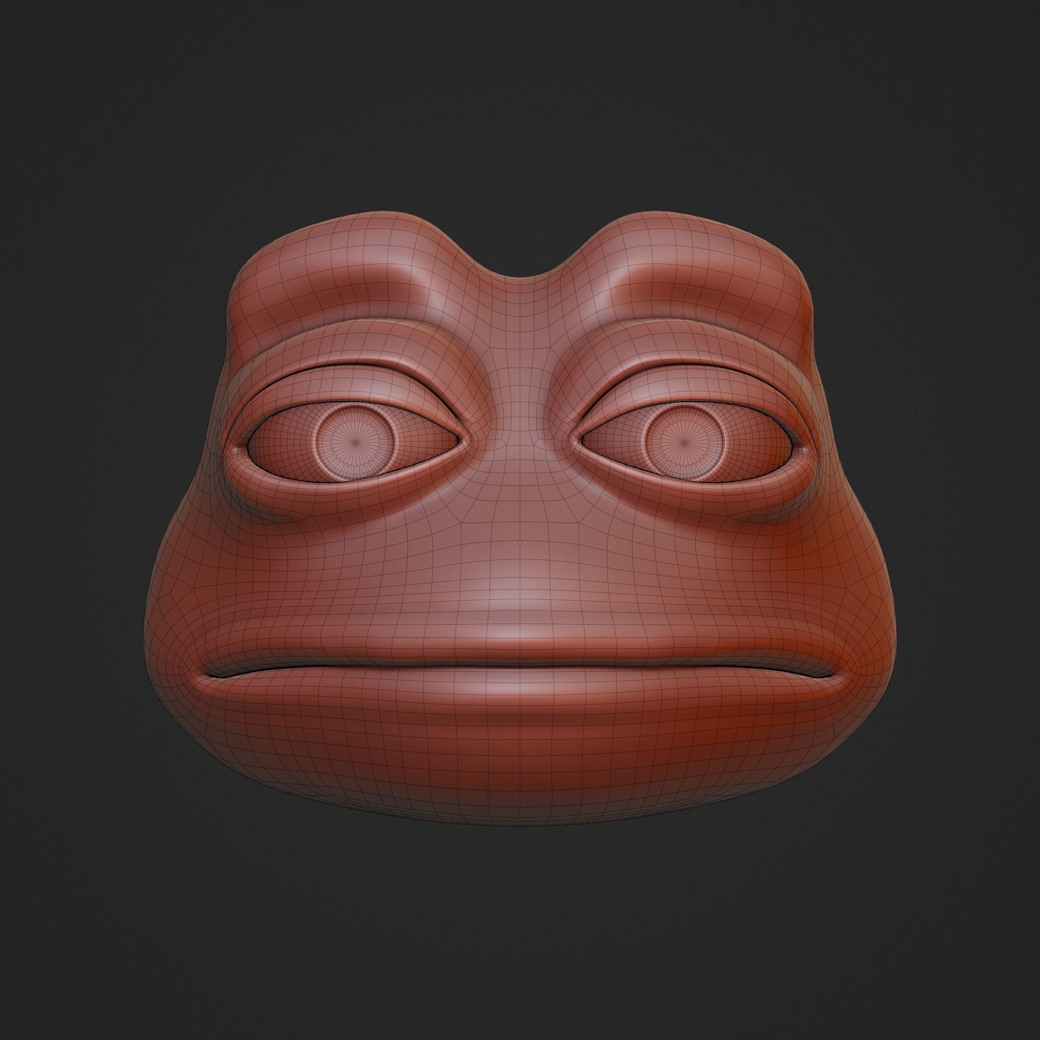 Pepe the Frog - Pepe Head Base Model Low-poly 3D model_17