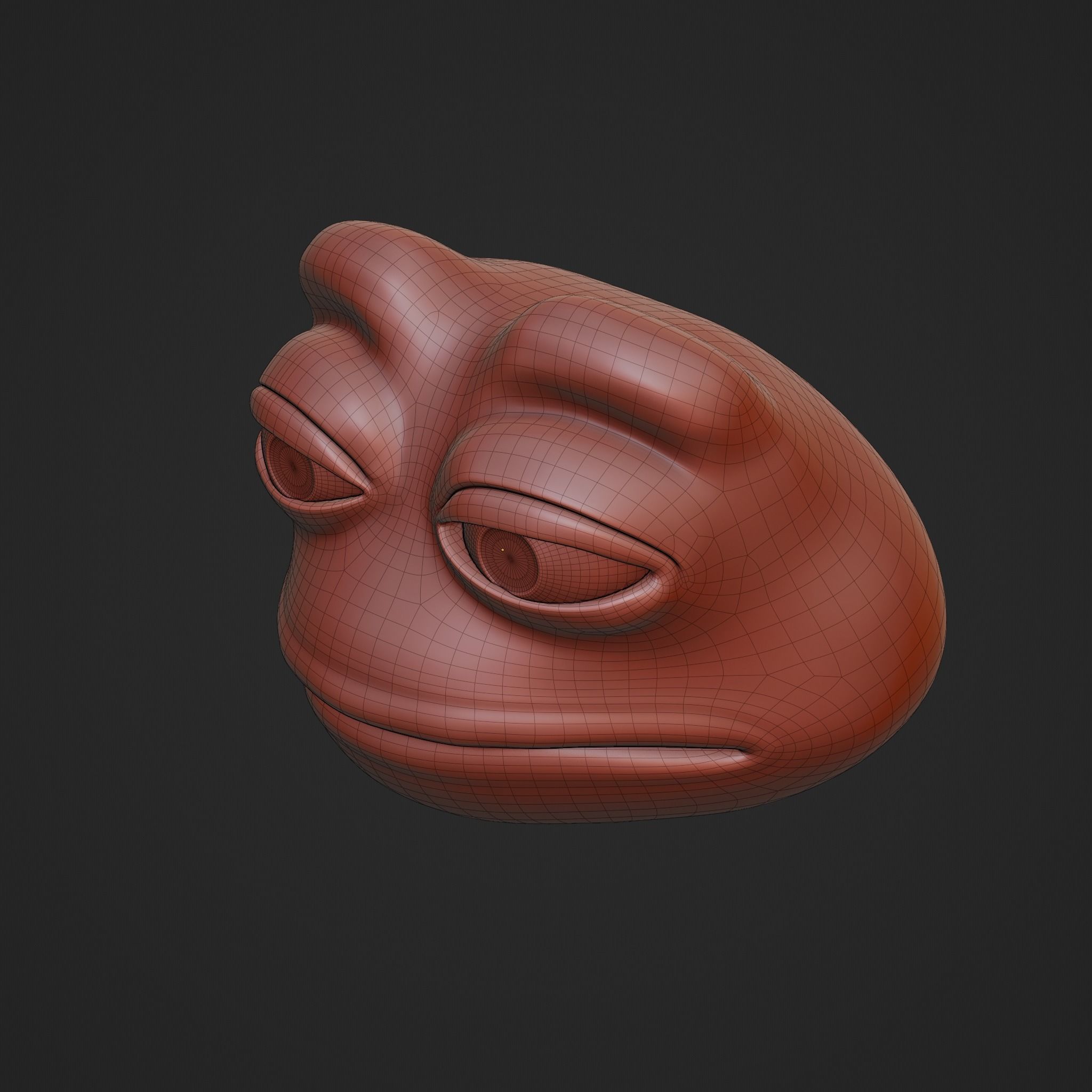 Pepe the Frog - Pepe Head Base Model Low-poly 3D model_20
