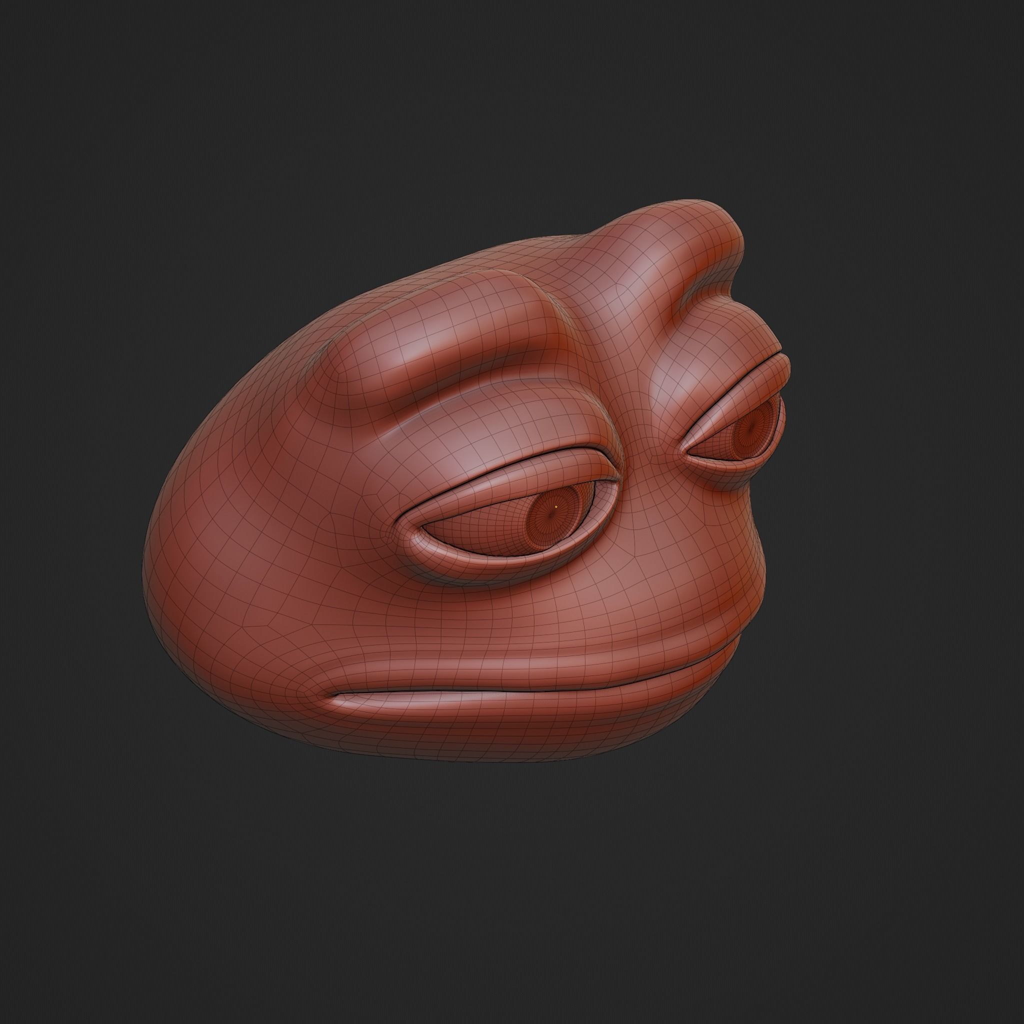 Pepe the Frog - Pepe Head Base Model Low-poly 3D model_21