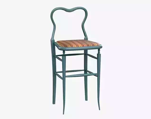 High Chair Clerks Chair No 9 Night Blue Plastic Version 3D model