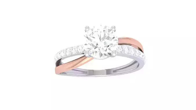 Women Solitaire Ring 3dm stl 3mf mtl gltf glb obj render detail 3D print model