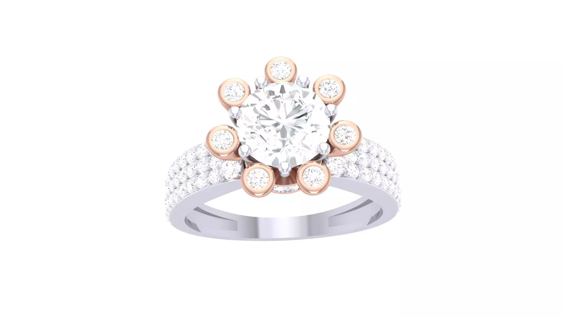 Women Solitaire Ring 3dm stl render detail 3D print model