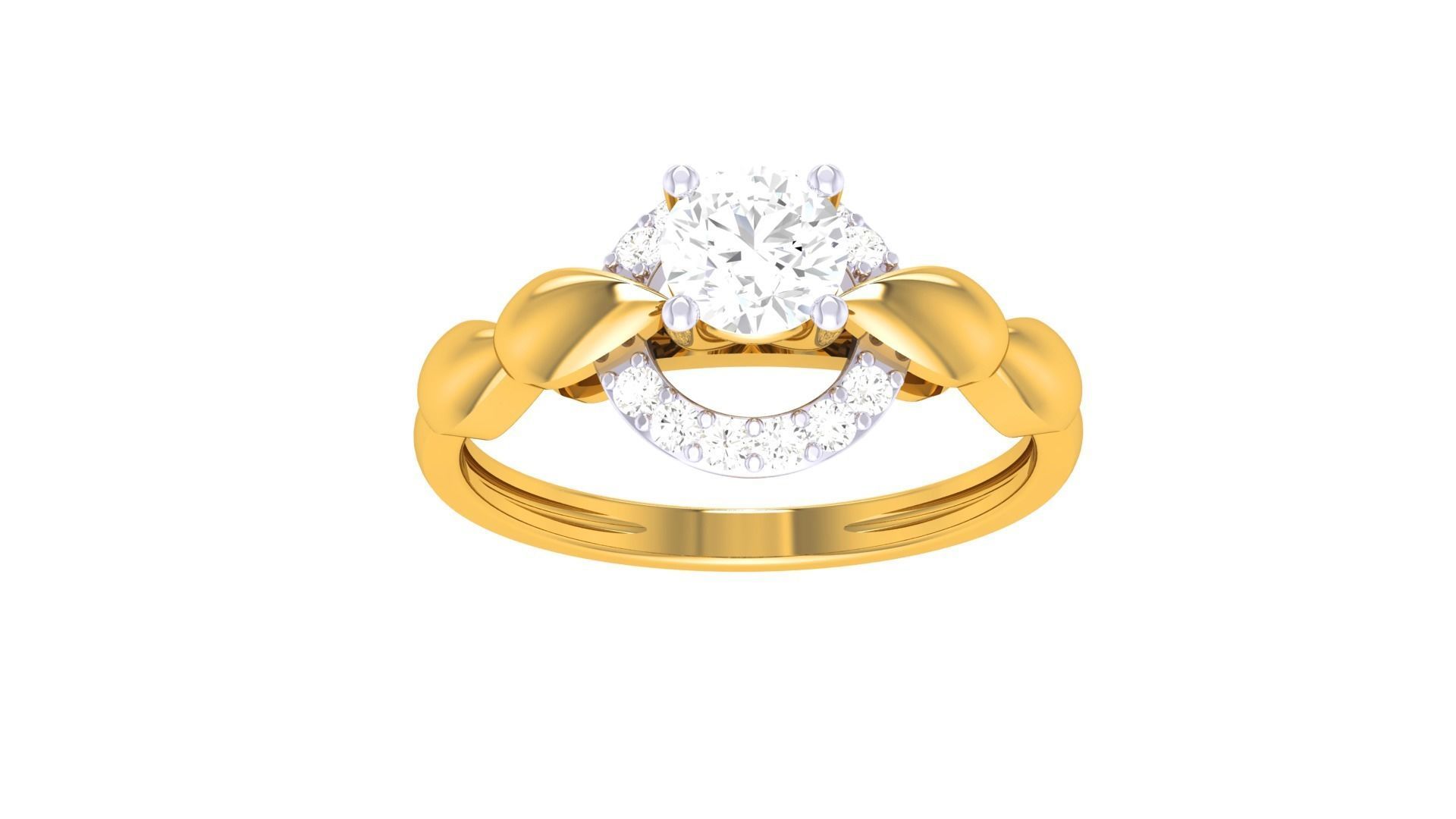 Women Solitaire Ring 3dm stl 3mf mtl gltf glb obj render detail 3D print model_7