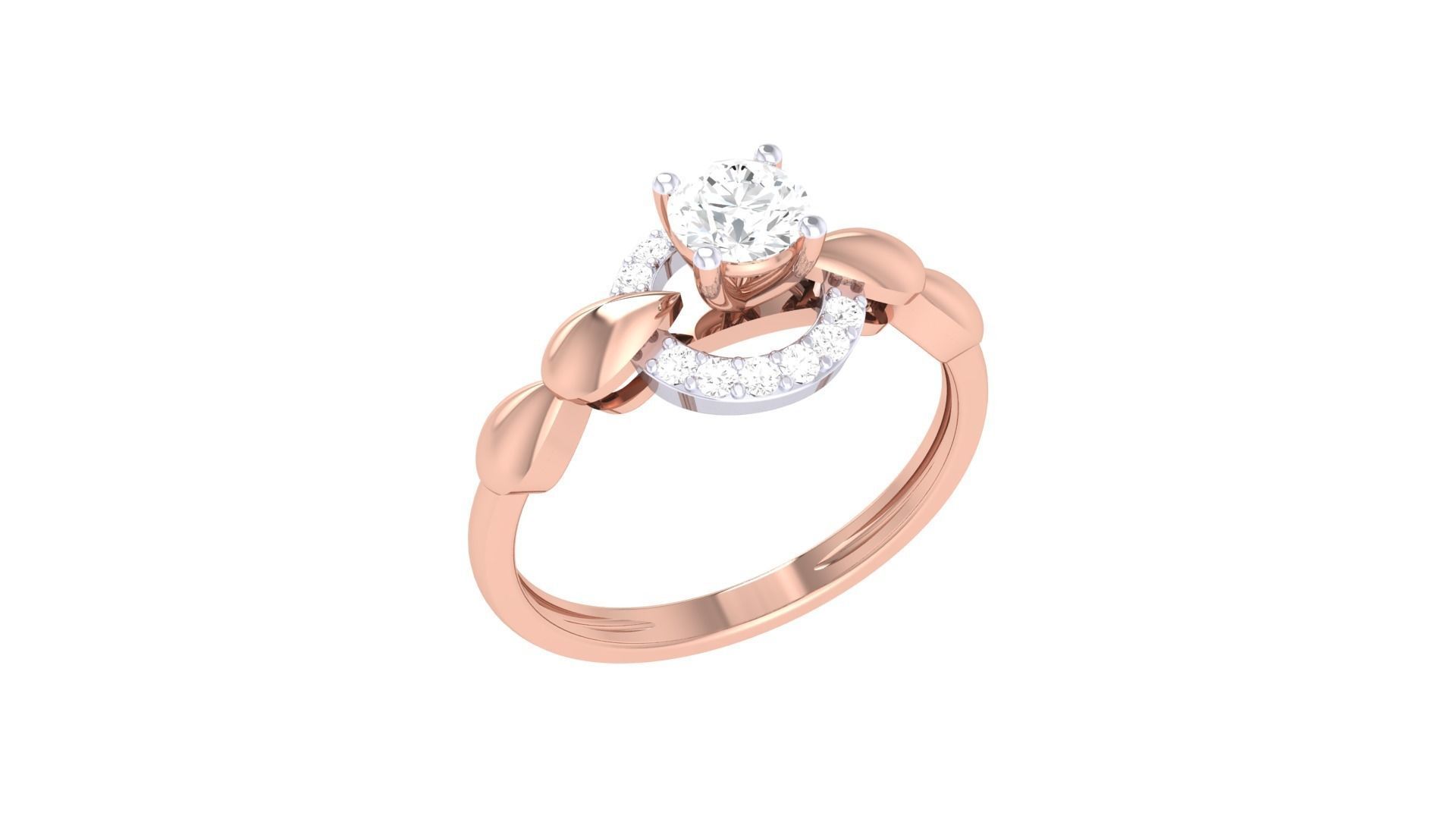 Women Solitaire Ring 3dm stl 3mf mtl gltf glb obj render detail 3D print model_5