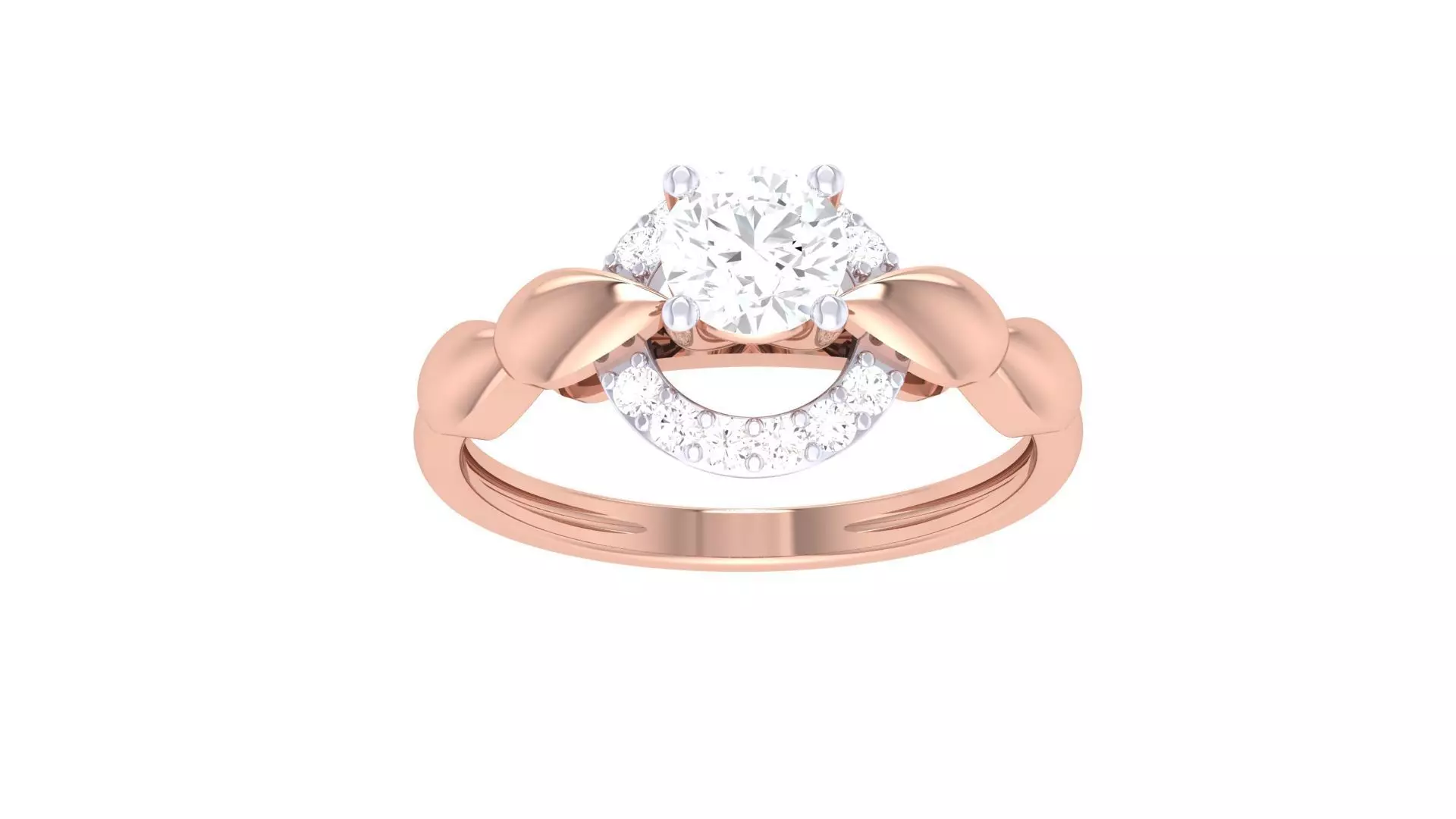 Women Solitaire Ring 3dm stl 3mf mtl gltf glb obj render detail 3D print model_0