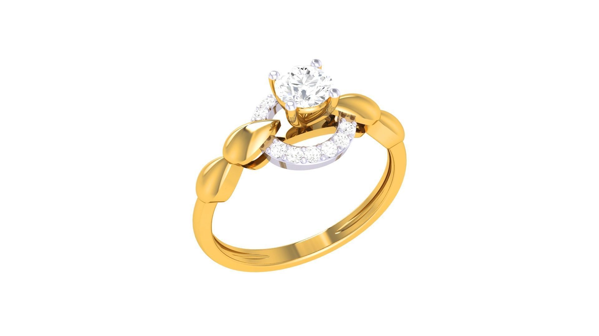Women Solitaire Ring 3dm stl 3mf mtl gltf glb obj render detail 3D print model_6