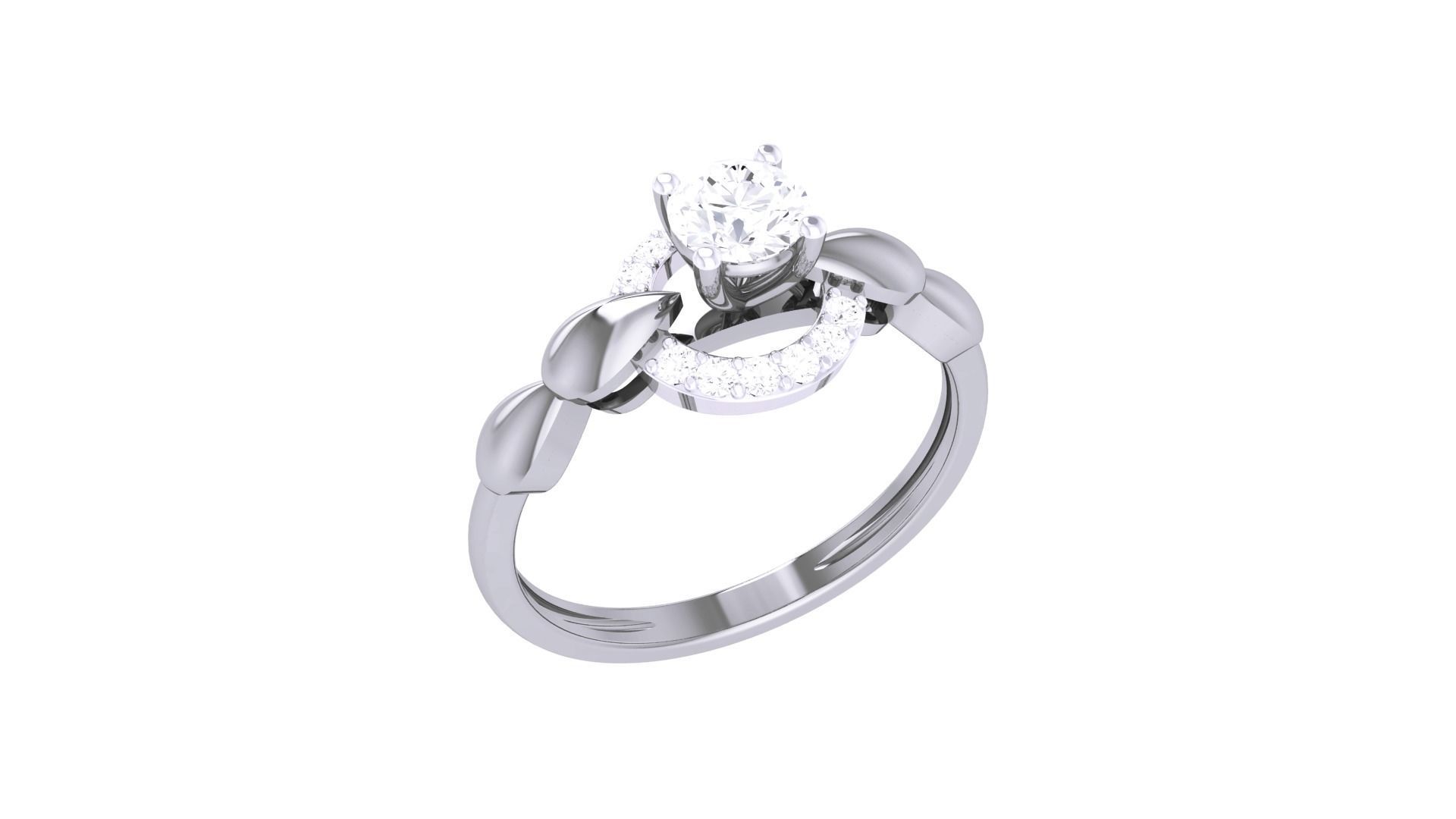 Women Solitaire Ring 3dm stl 3mf mtl gltf glb obj render detail 3D print model_4