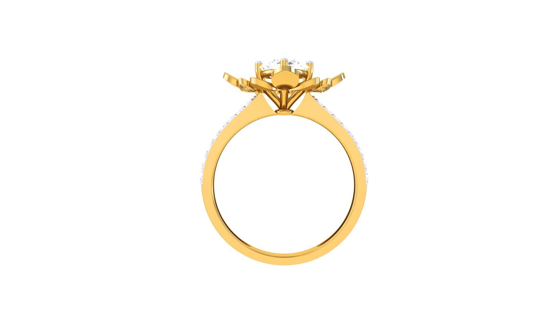 Women Mono Single Diamond Solitaire Ring 3dm stl renders details 3D print model_9