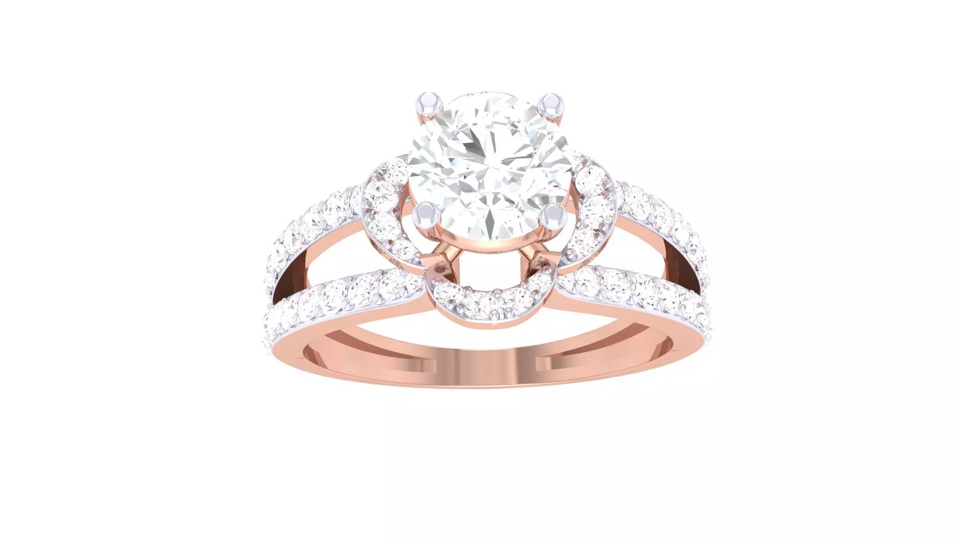 Women Solitaire Ring 3dm stl 3mf mtl gltf glb obj render detail 3D print model