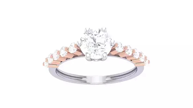 Women Solitaire Ring 3dm stl 3mf mtl gltf glb obj render detail 3D print model