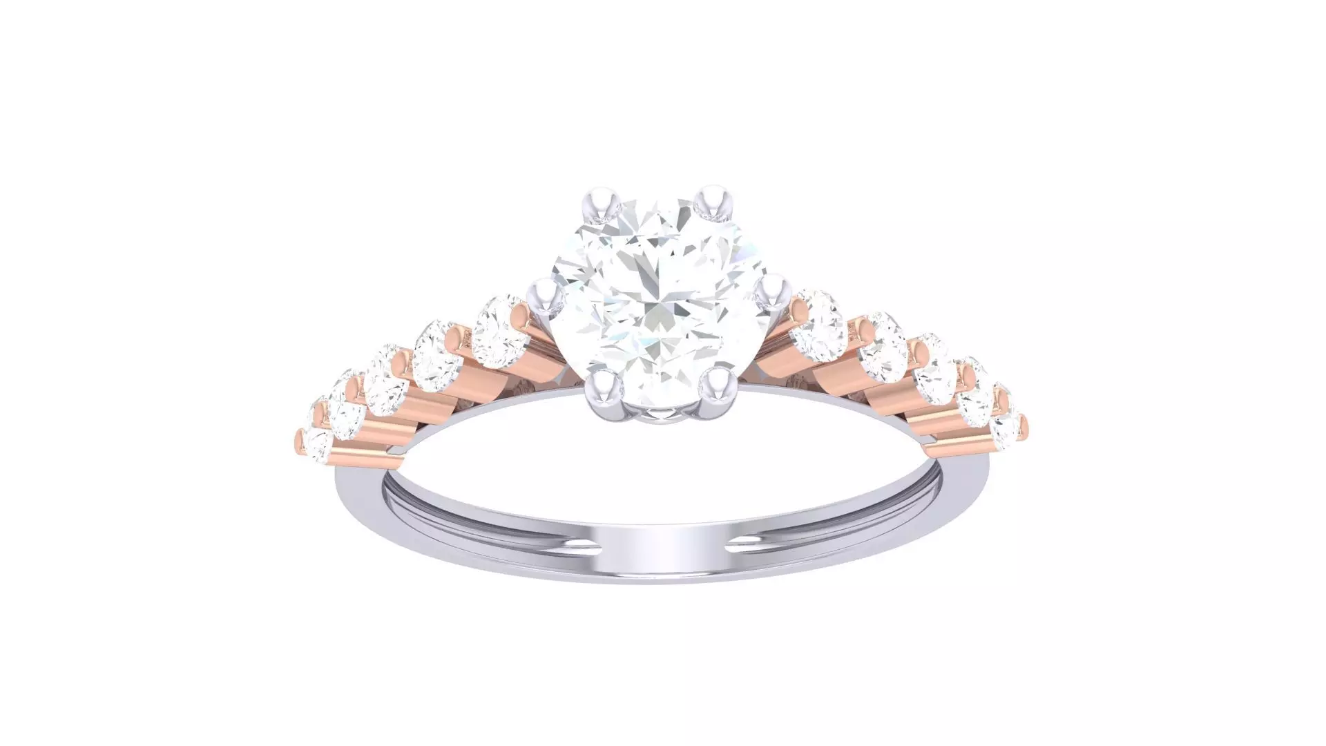 Women Solitaire Ring 3dm stl 3mf mtl gltf glb obj render detail 3D print model_0