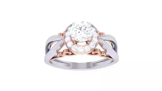 Women Solitaire Ring 3dm stl 3mf mtl gltf glb obj render detail 3D print model