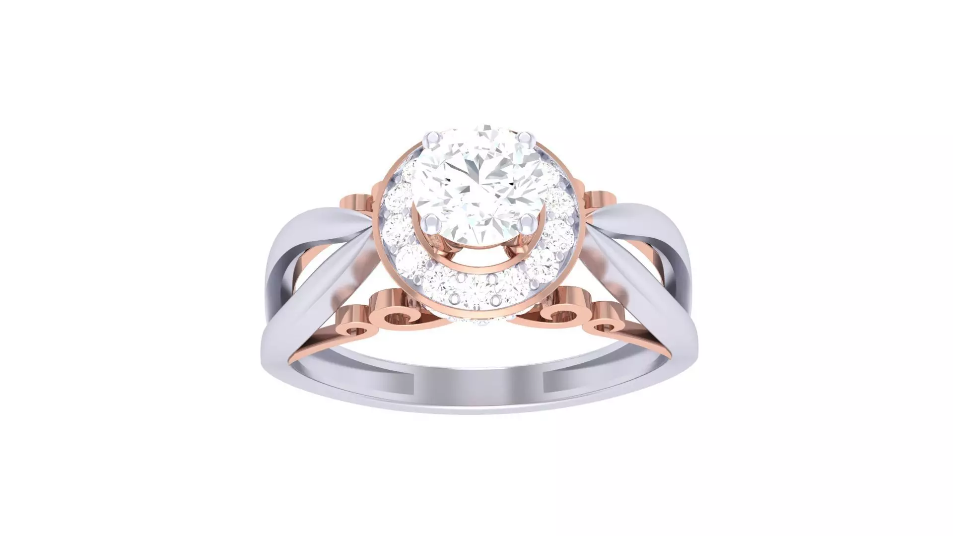 Women Solitaire Ring 3dm stl 3mf mtl gltf glb obj render detail 3D print model