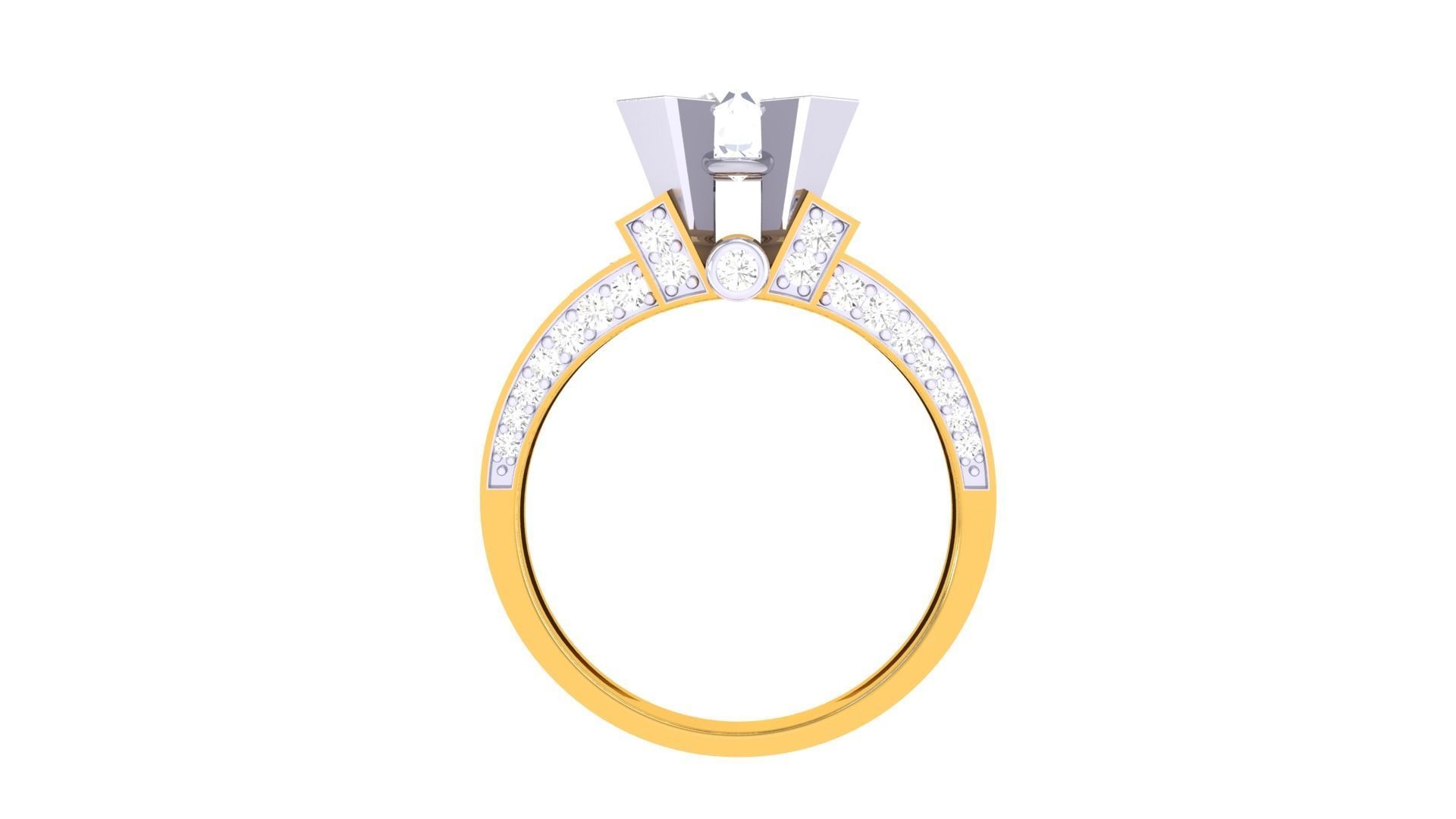 Women Solitaire Ring 3dm stl 3mf mtl gltf glb obj render detail 3D print model_9