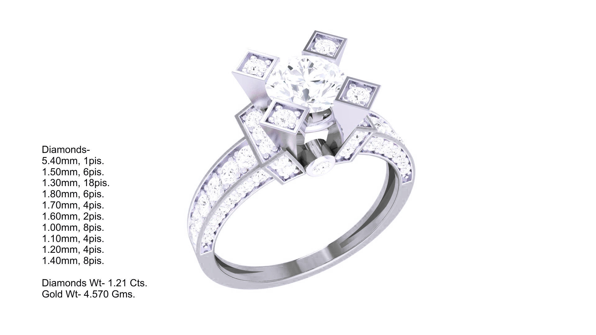 Women Solitaire Ring 3dm stl 3mf mtl gltf glb obj render detail 3D print model_3