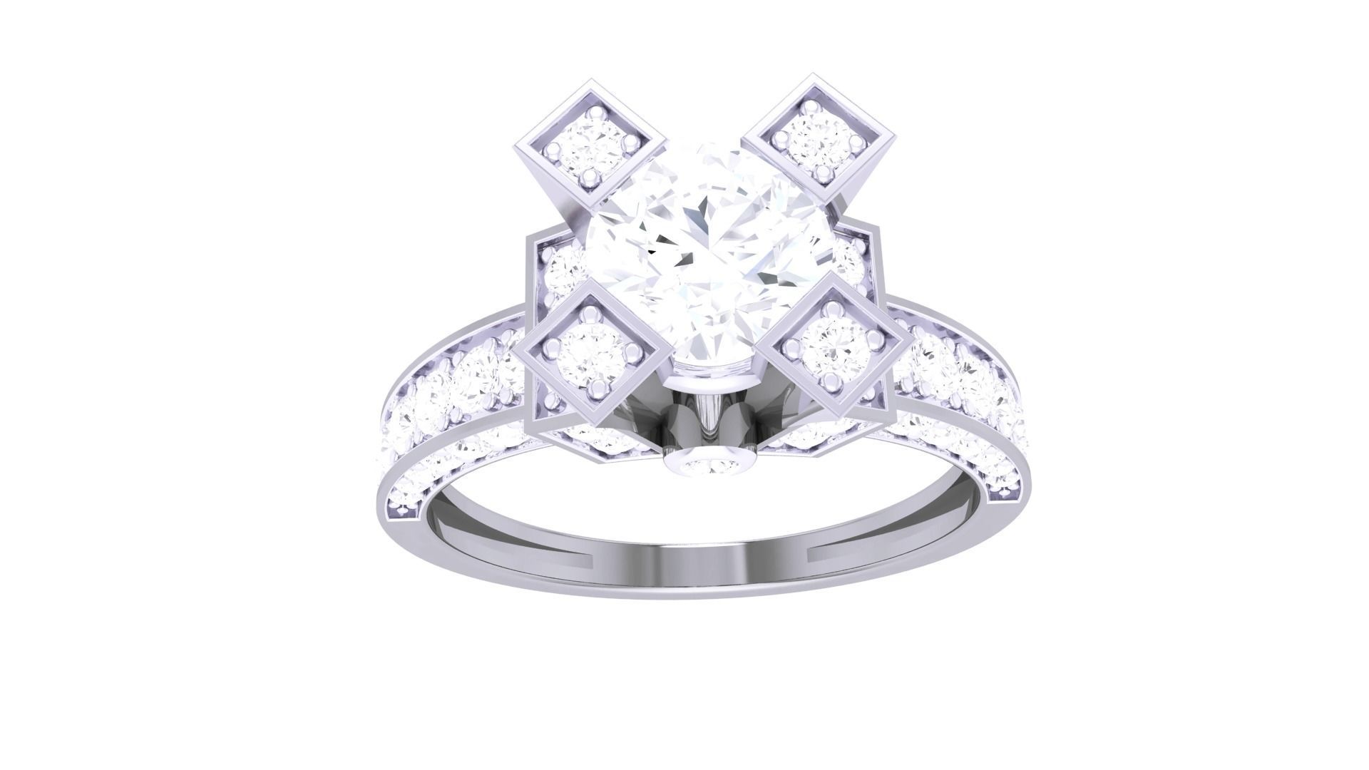 Women Solitaire Ring 3dm stl 3mf mtl gltf glb obj render detail 3D print model_7