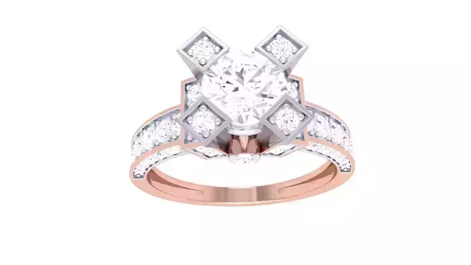 Women Solitaire Ring 3dm stl 3mf mtl gltf glb obj render detail 3D print model