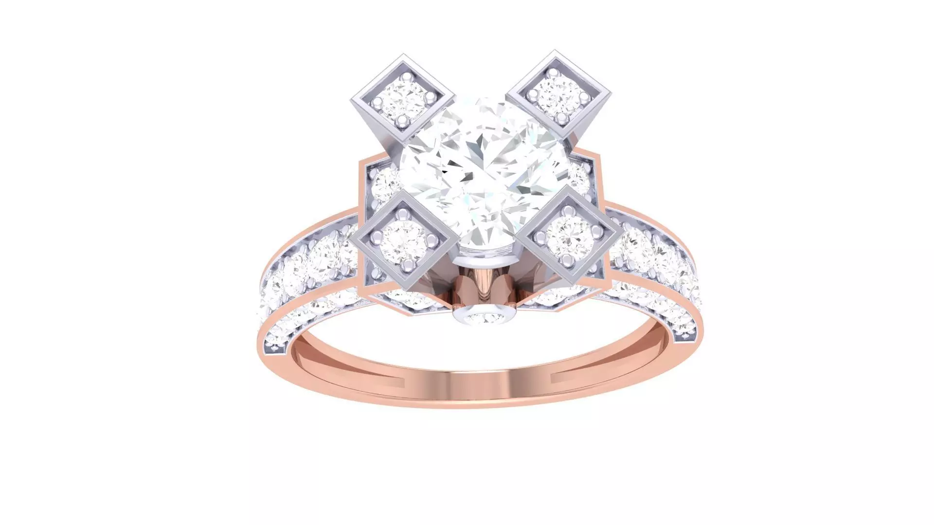 Women Solitaire Ring 3dm stl 3mf mtl gltf glb obj render detail 3D print model_0