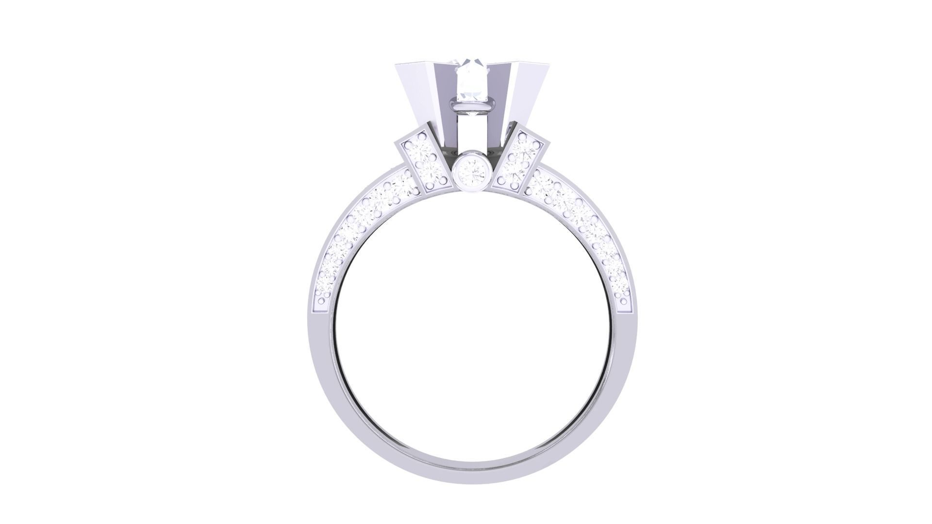 Women Solitaire Ring 3dm stl 3mf mtl gltf glb obj render detail 3D print model_11